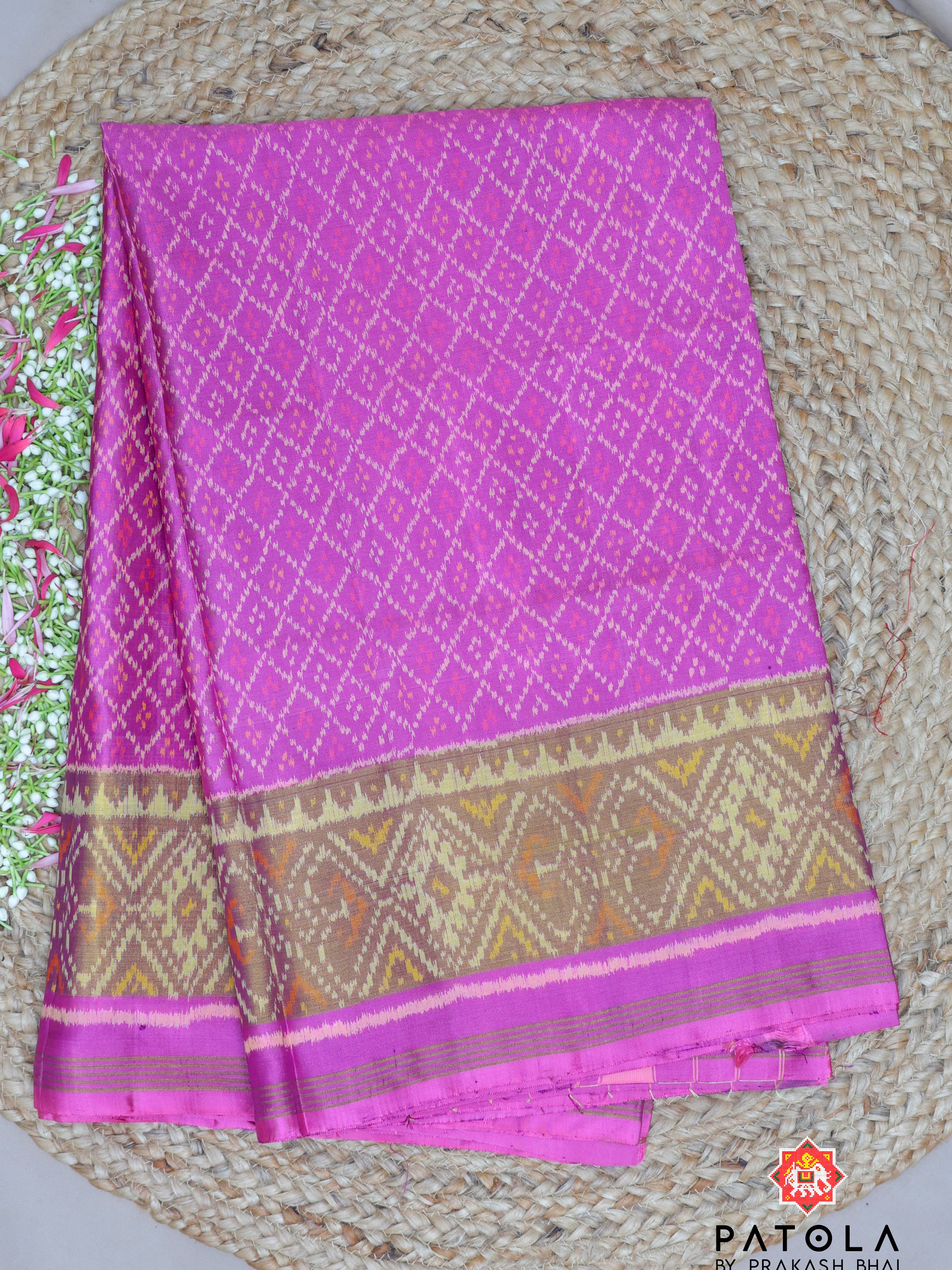 Pink Sakali Designer Single Ikat Patola Saree