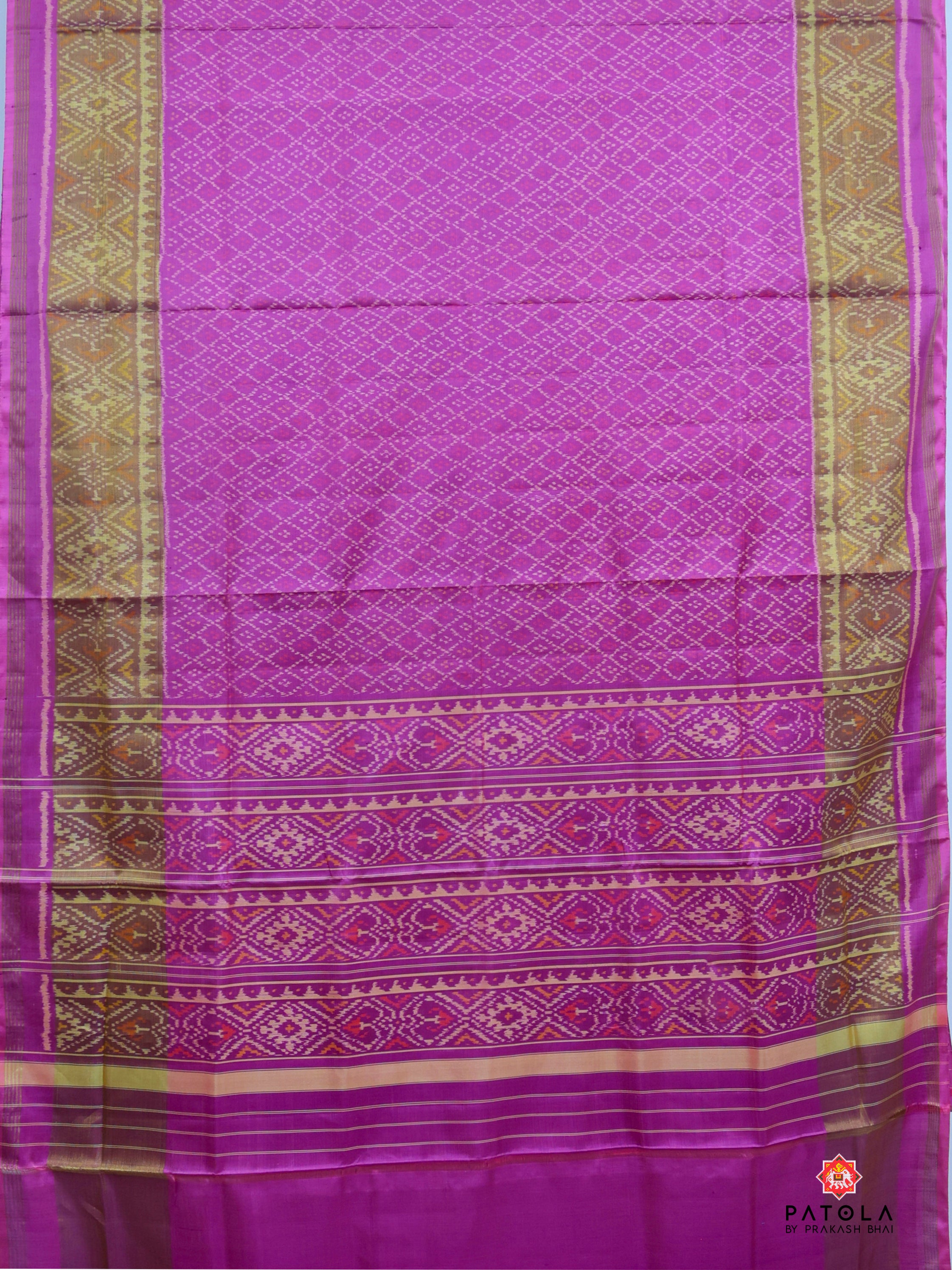 Pink Sakali Designer Single Ikat Patola Saree