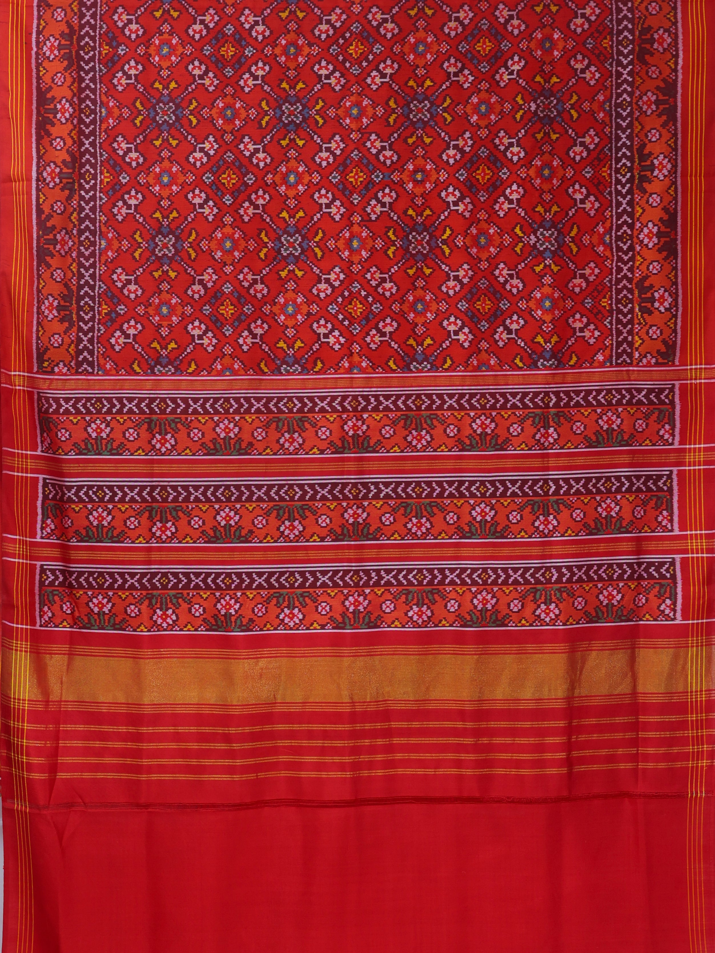 Minakari navratna design pallu border unique design semi double ikat patola saree