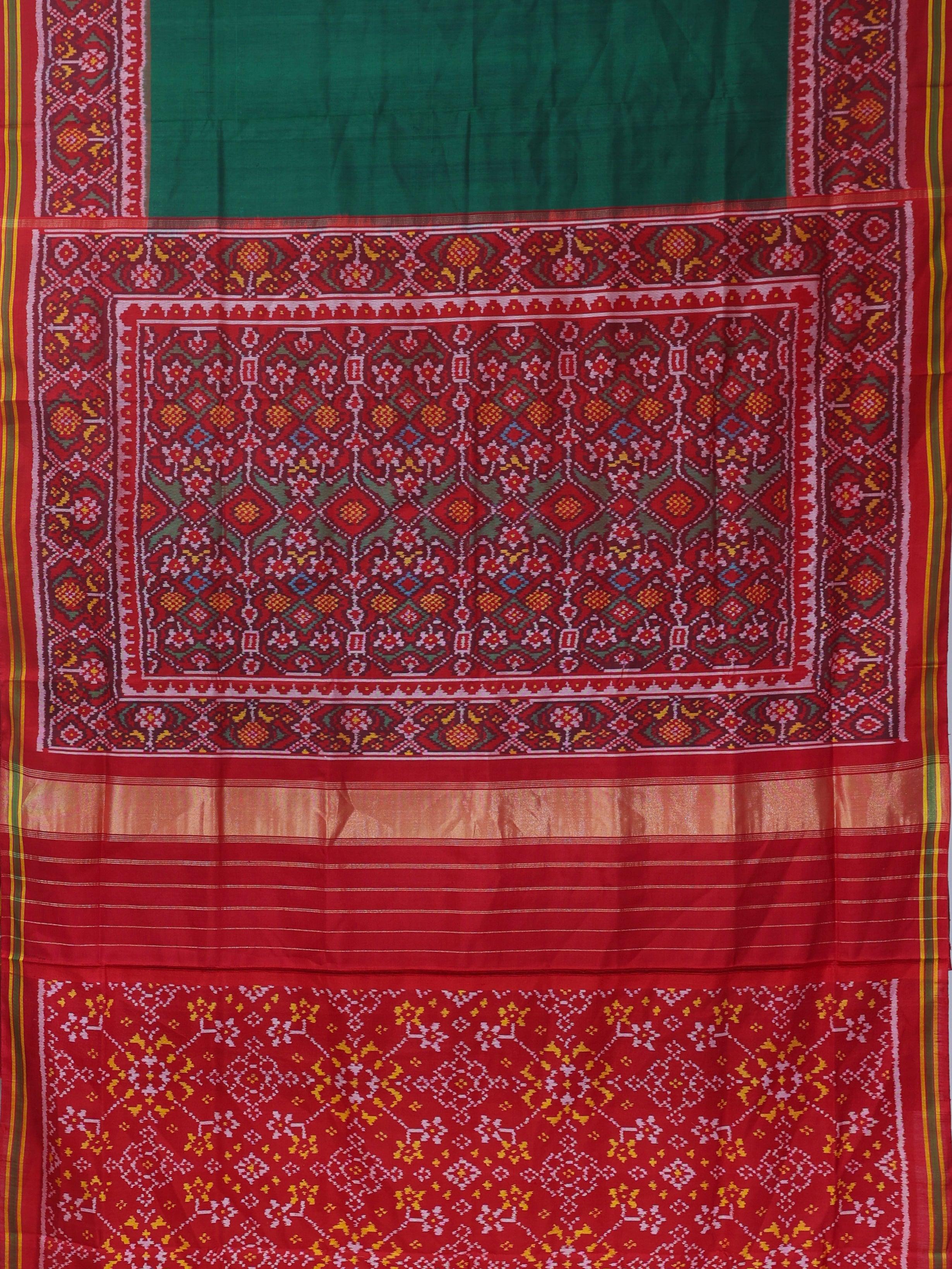 Plain patola with border pallu & blouse patola design semi double ikat patola saree