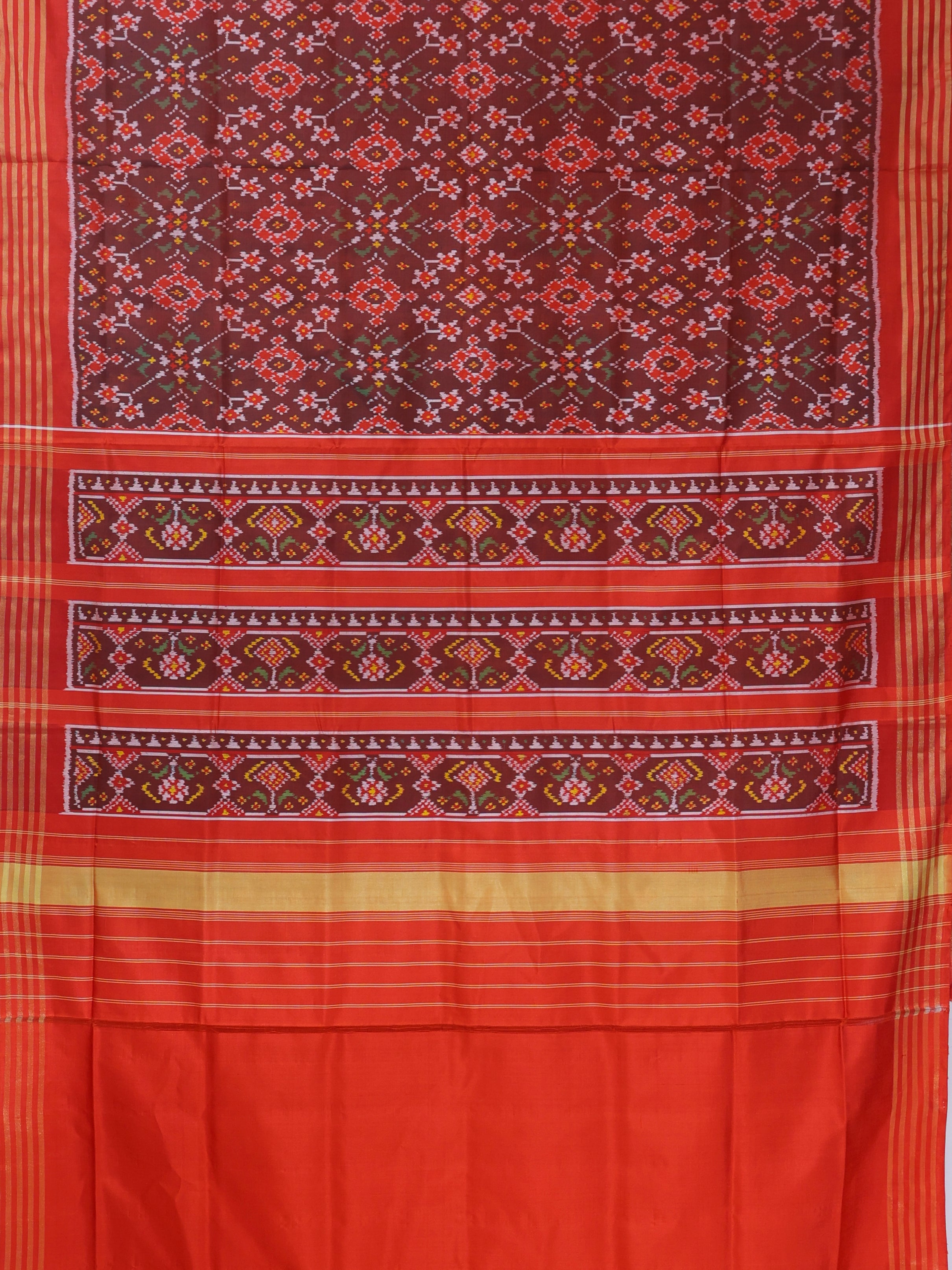 Traditional navratna design with minakari work  single ikat patola saree