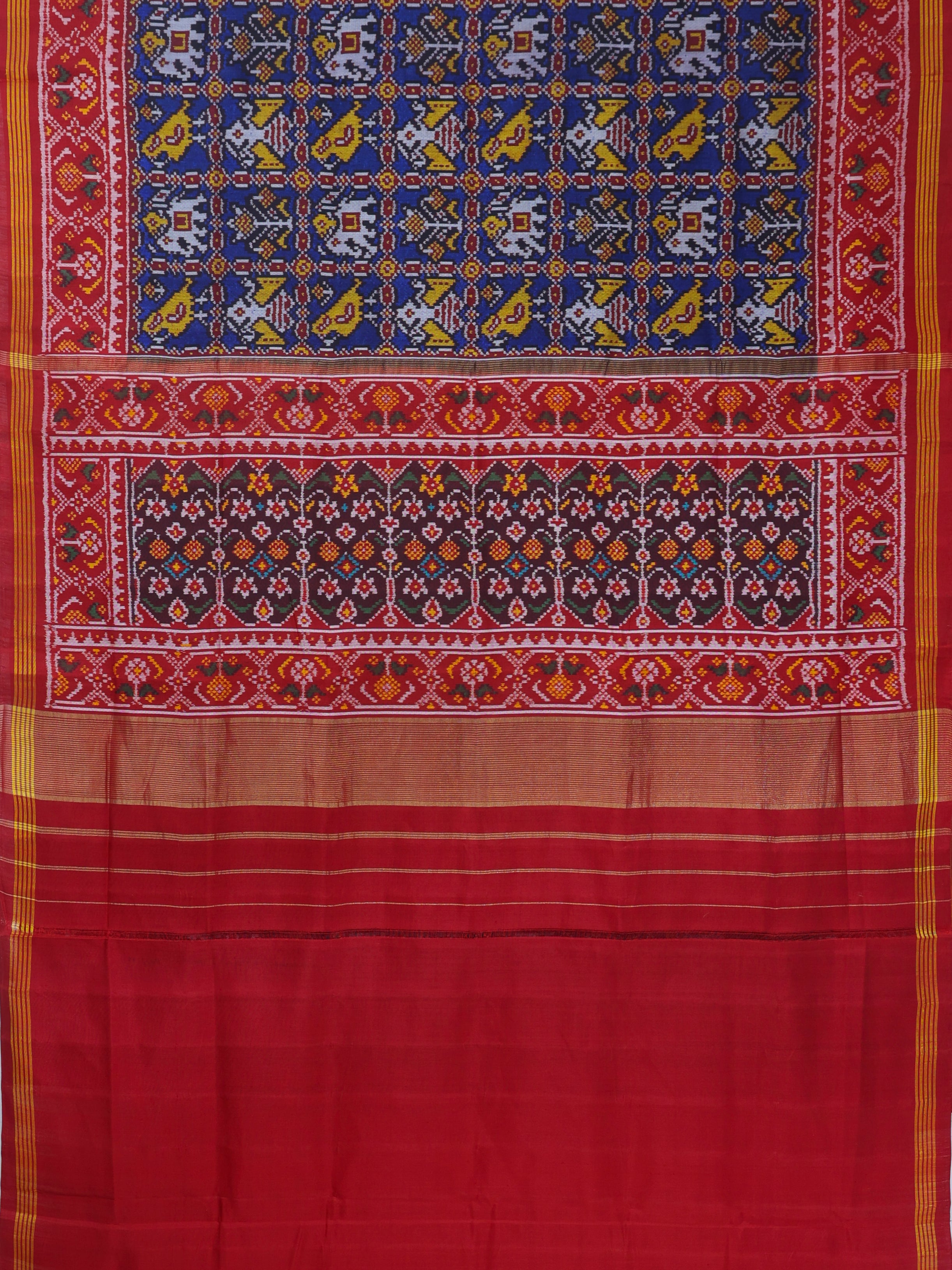 Minakari work with motif design traditional border semi double ikat patola saree