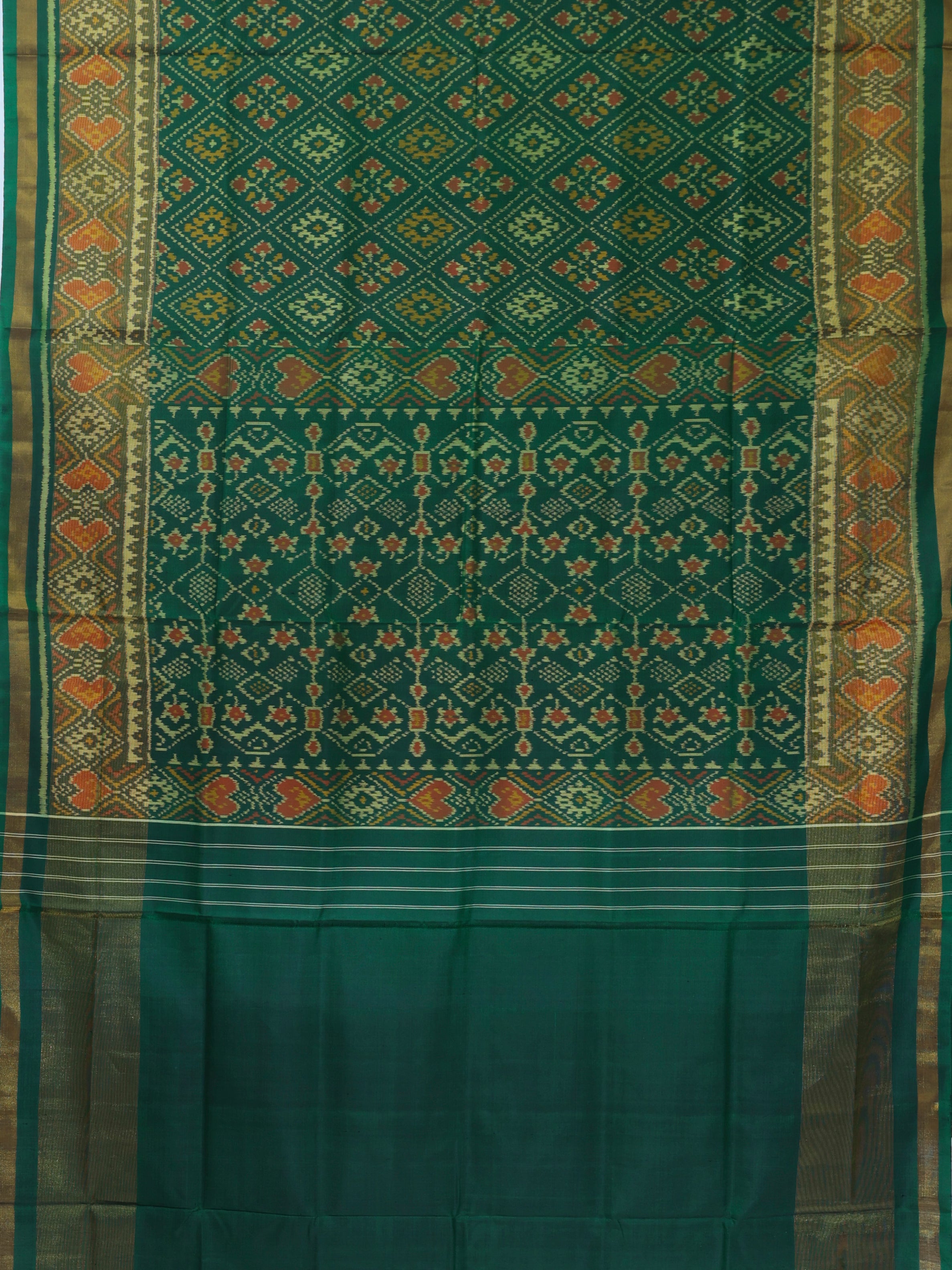 Chanda bhatt design with tissue border single ikat patola saree