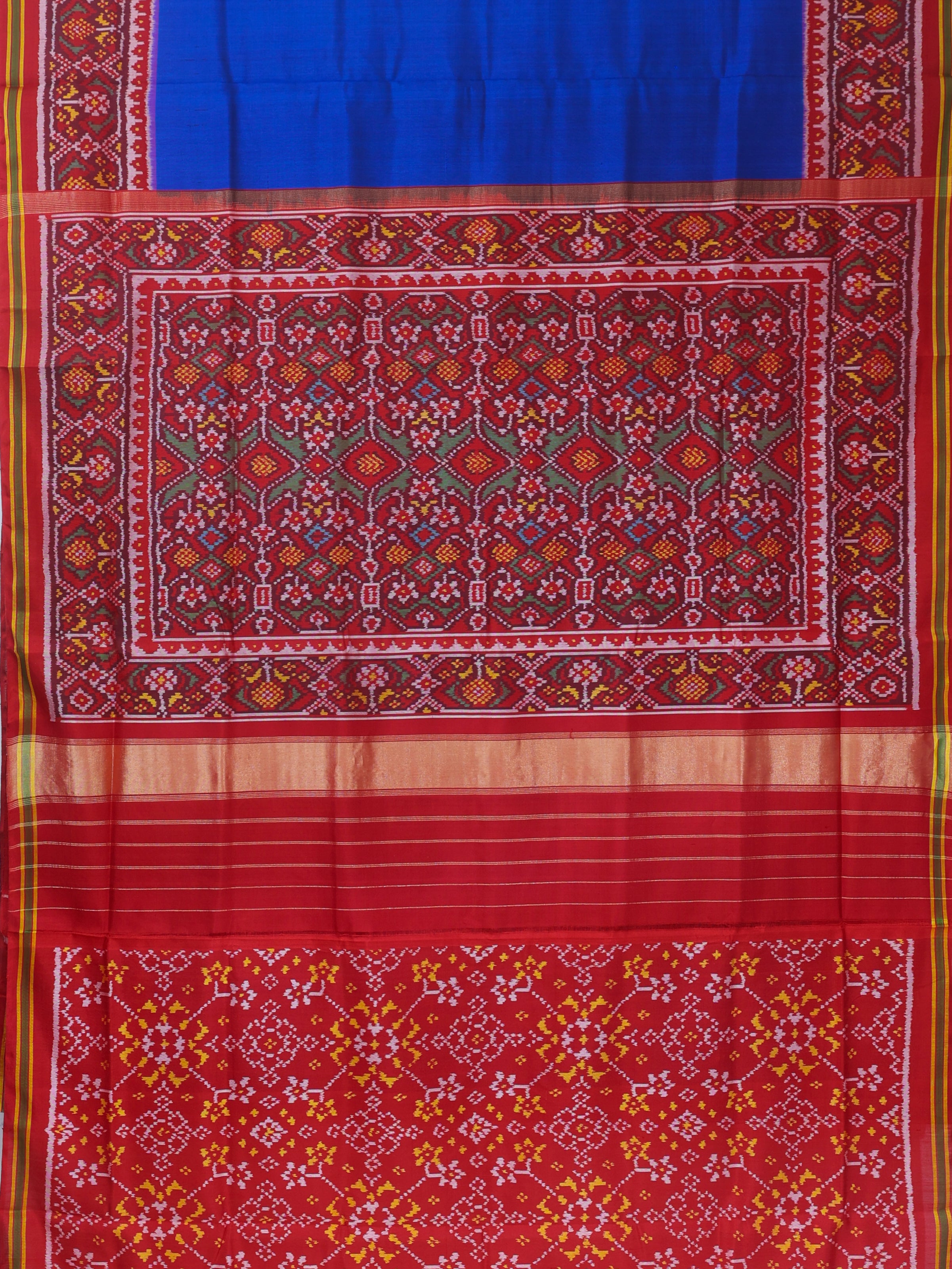 Plain patola with border pallu & blouse patola design semi double ikat patola saree