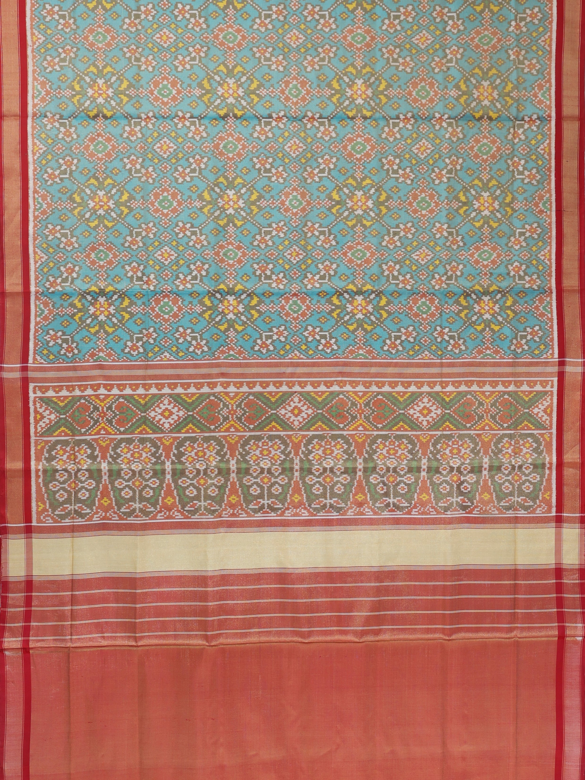 Navratna design with minakari work  tissue patola saree