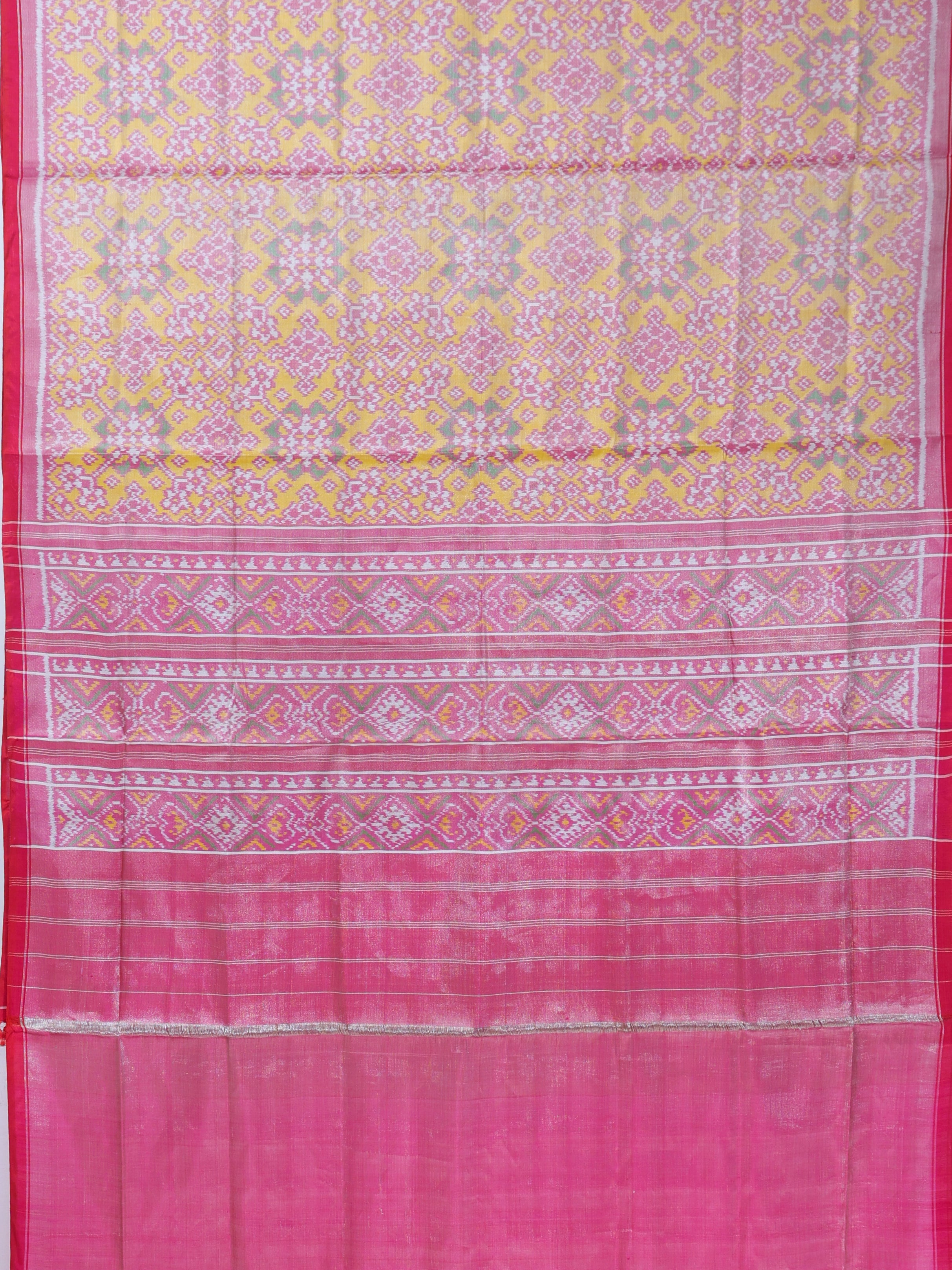 Navratna design with minakari work  tissue patola saree