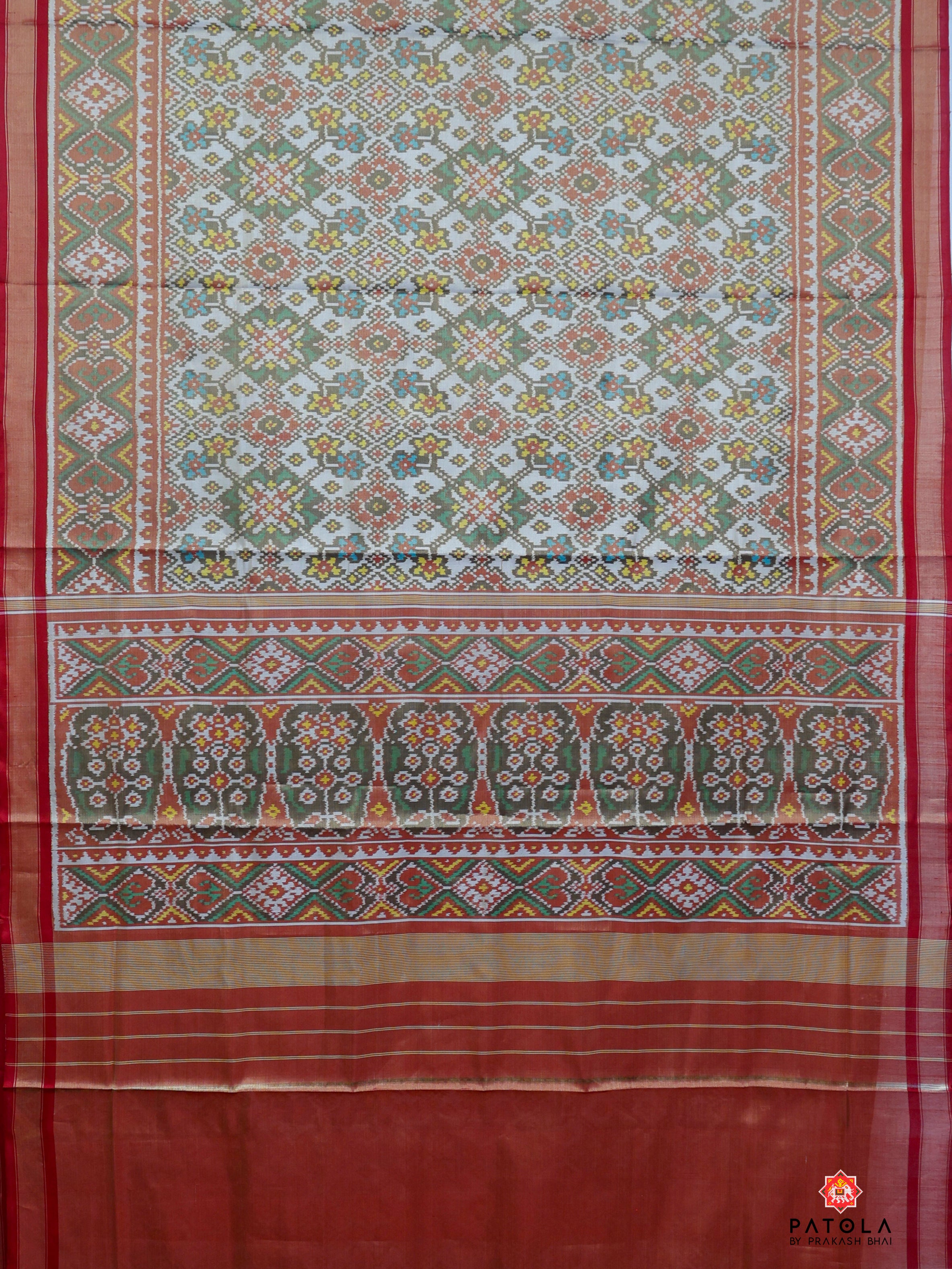 Navratna Design With Selaari Border Tissue Patola Saree