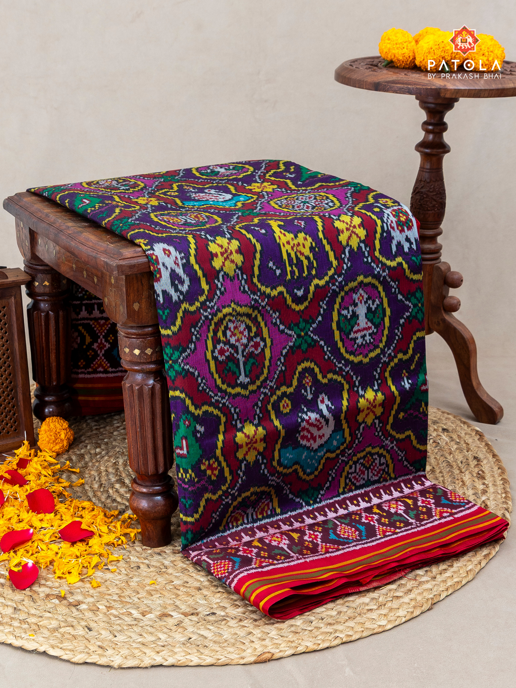 Masterpiece star figure designer multicolours semi double ikat patola saree