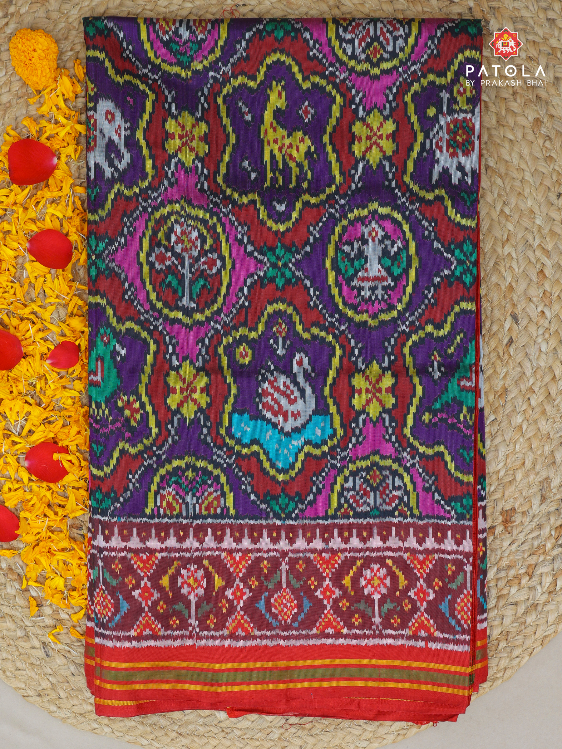 Masterpiece star figure designer multicolours semi double ikat patola saree