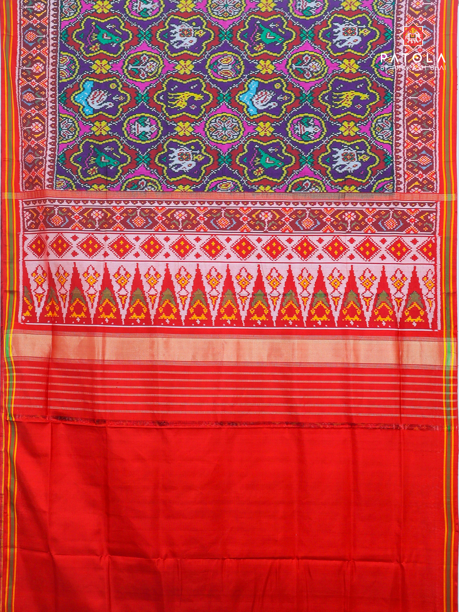 Masterpiece star figure designer multicolours semi double ikat patola saree