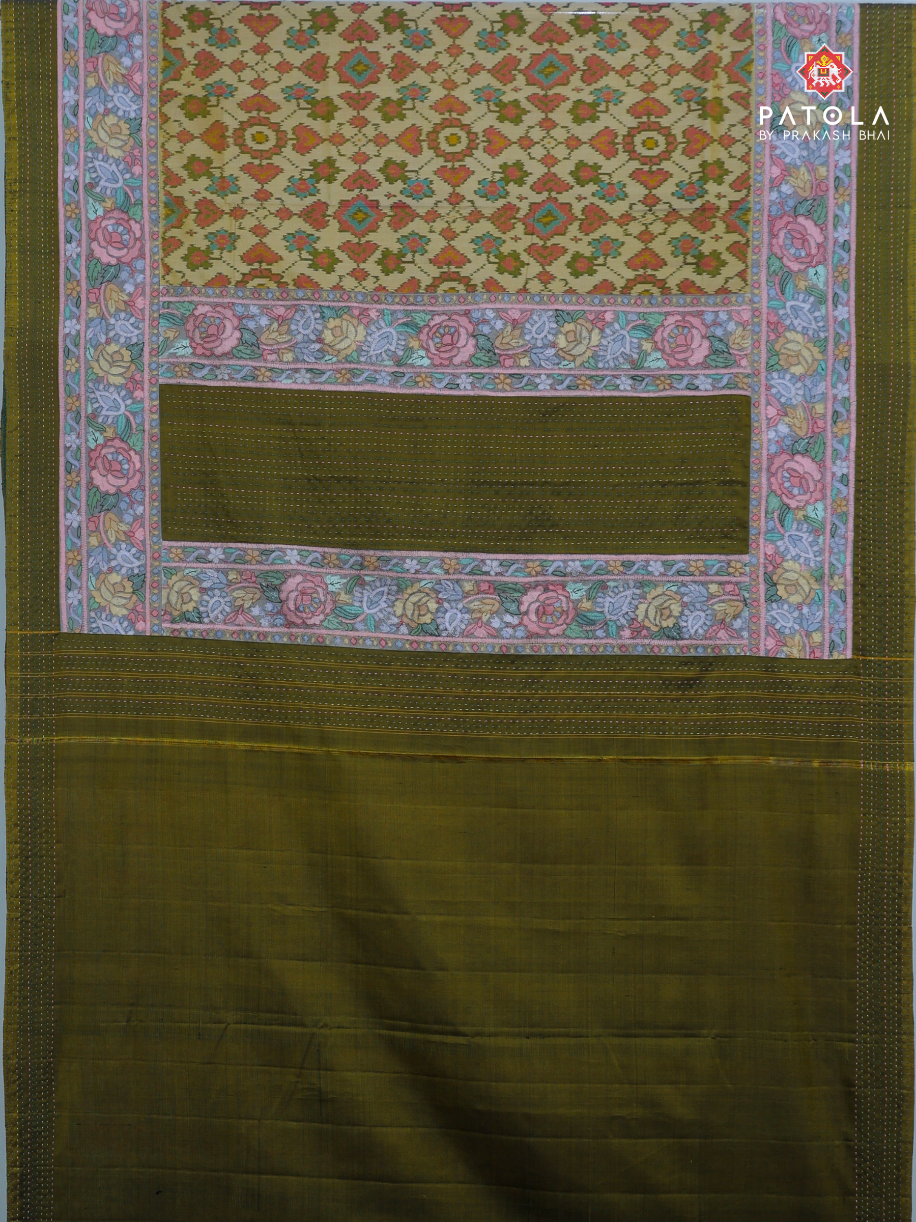 Masterpiece manek chowk with panchanda mix design Patola With Traditional Handwork