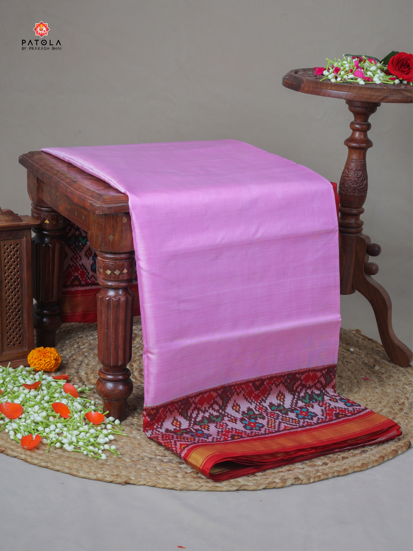 Plain Patola Saree Navratna Border With Blouse patola Design