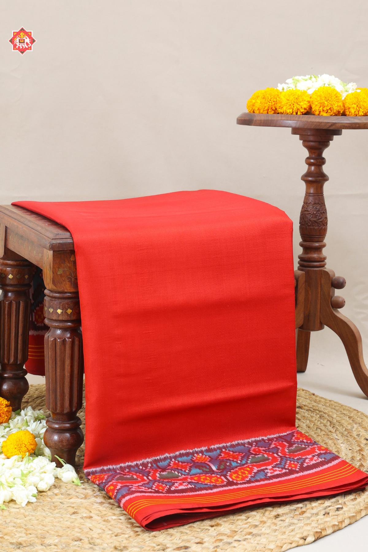 Peacock border design & pallu border contras with blouse patola design plain patola saree