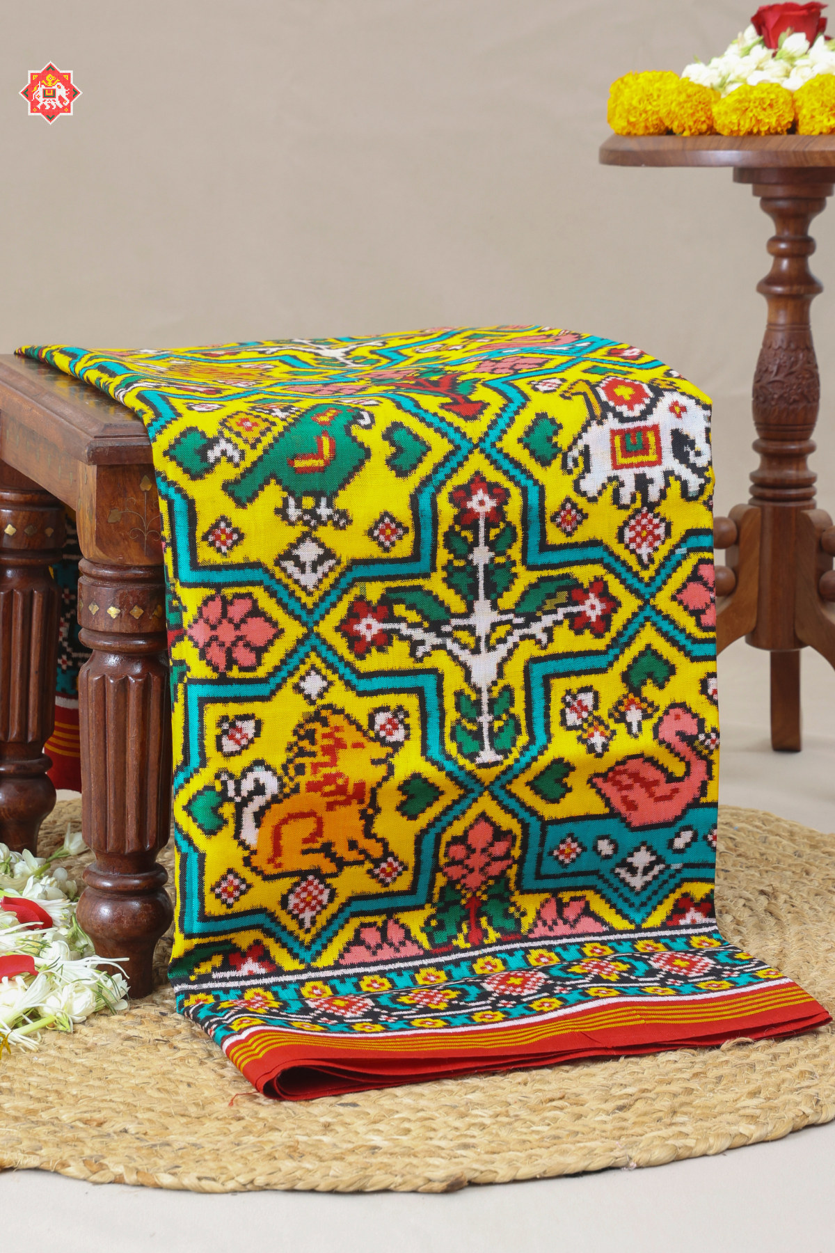 Masterpiece patan patola 4 motifs design pure double ikat patola saree