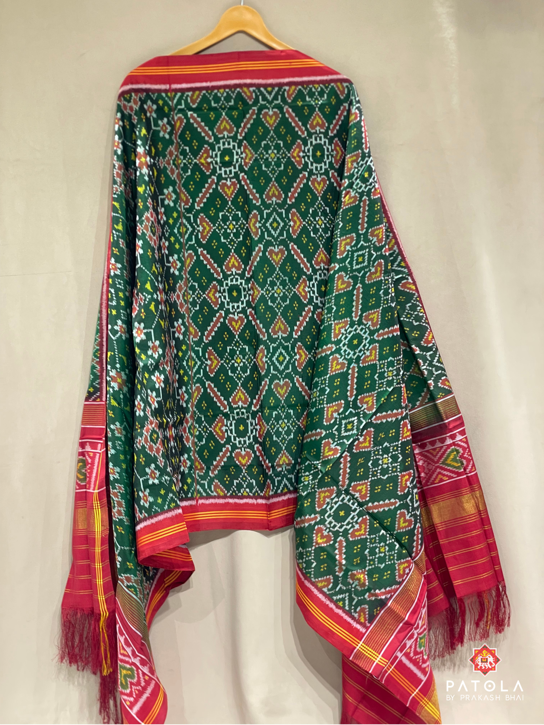 Manekchowk Navratna mix Designer Semi Double Ikat Patola Dupatta