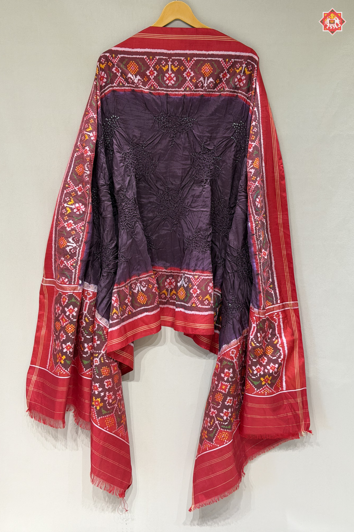 Pallu border patola design with bodywork bandhej dupatta