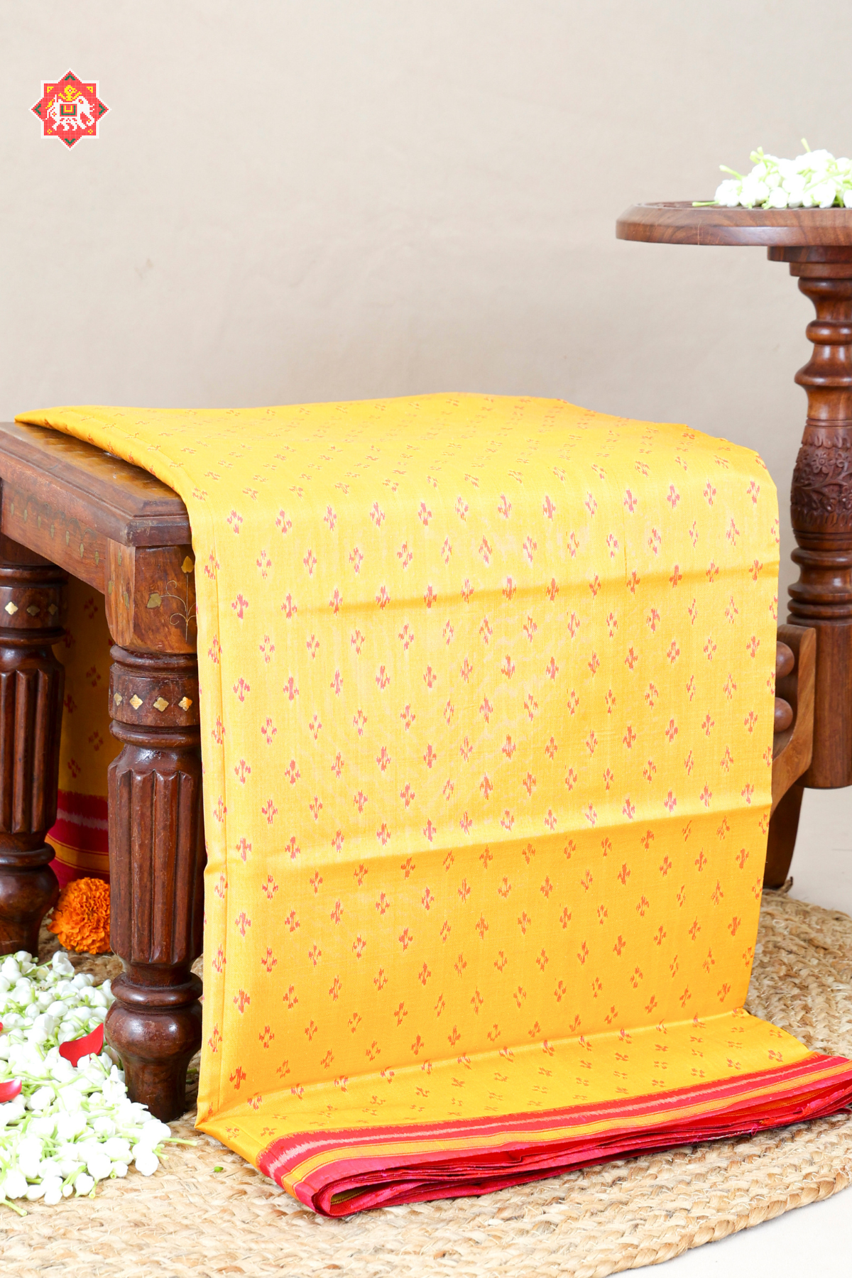 Small dots design with blouse patola design single ikat