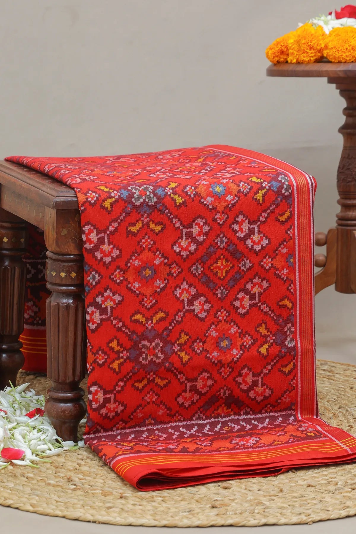 Minakari navratna design pallu border unique design semi double ikat patola saree