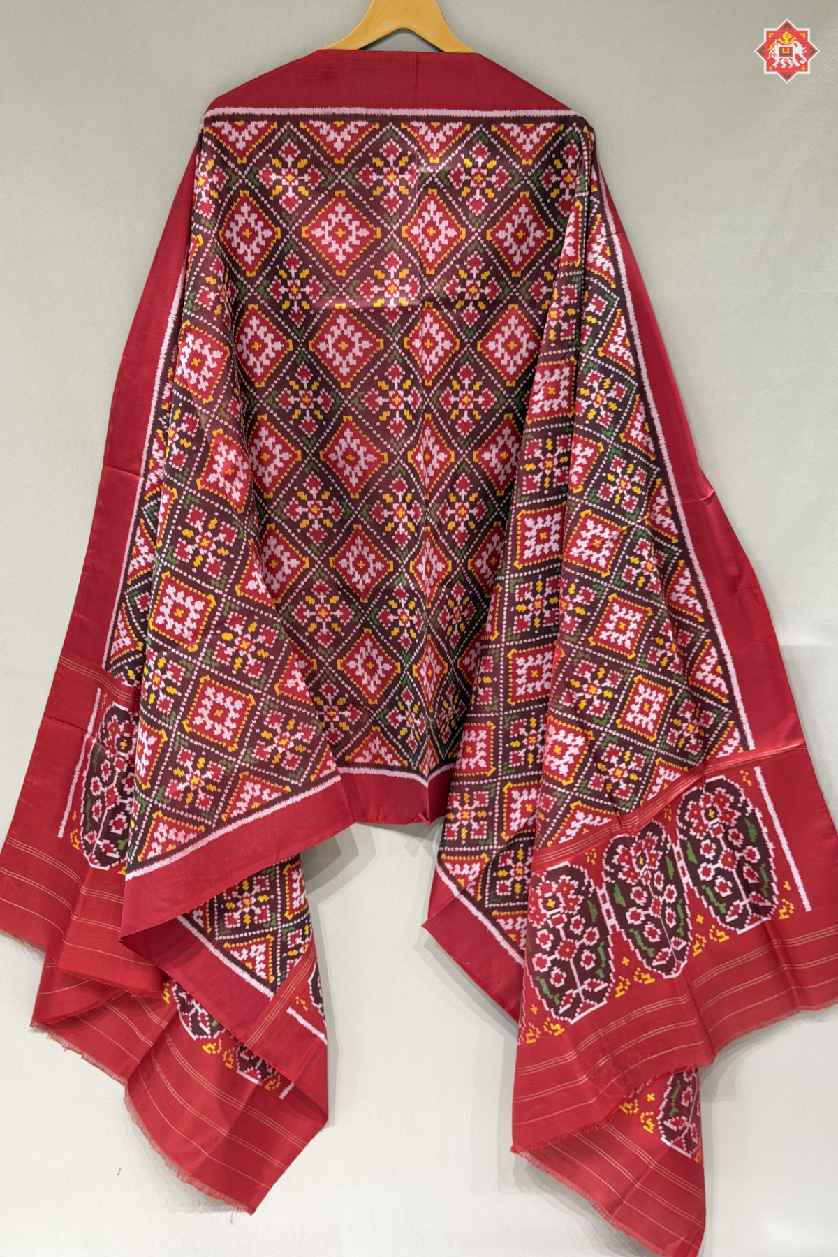 Chanda bhatt design with minakari work semi double ikat patola dupatta