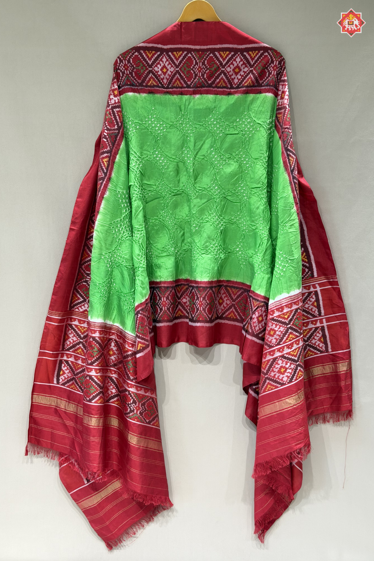 Pallu border patola design with bodywork bandhej dupatta