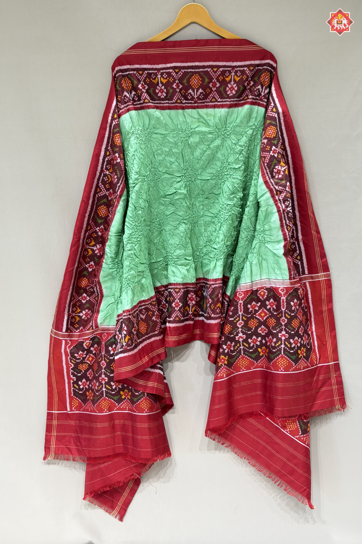 Pallu border patola design with bodywork bandhej dupatta