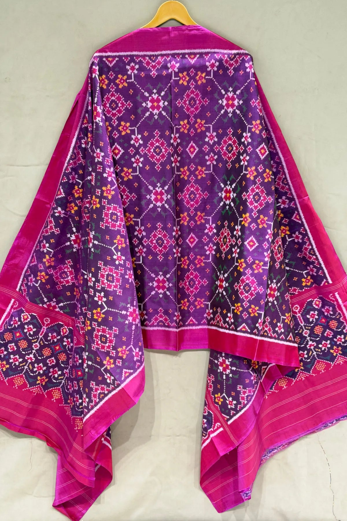 Navratna design with minakari work semi double ikat patola dupatta