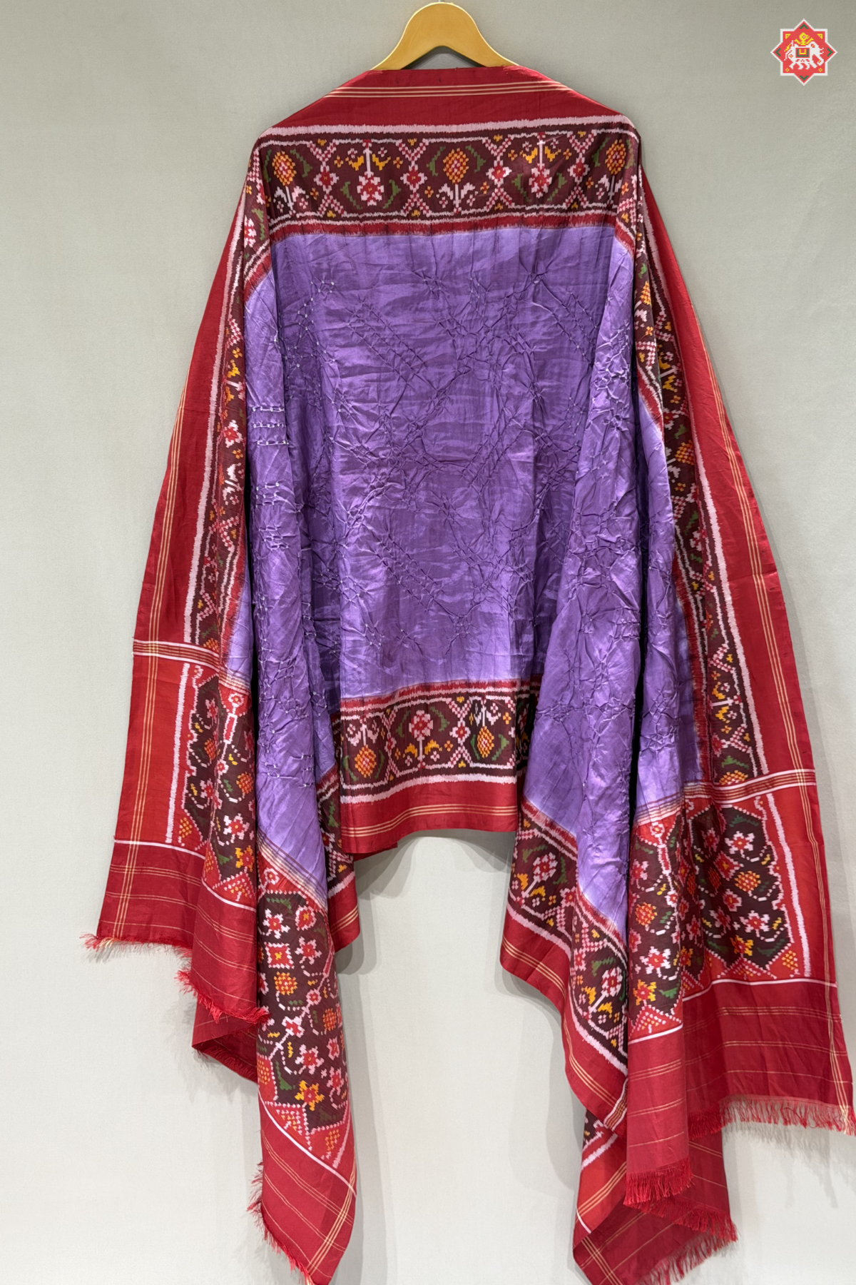 Pallu border patola design with bodywork bandhej dupatta