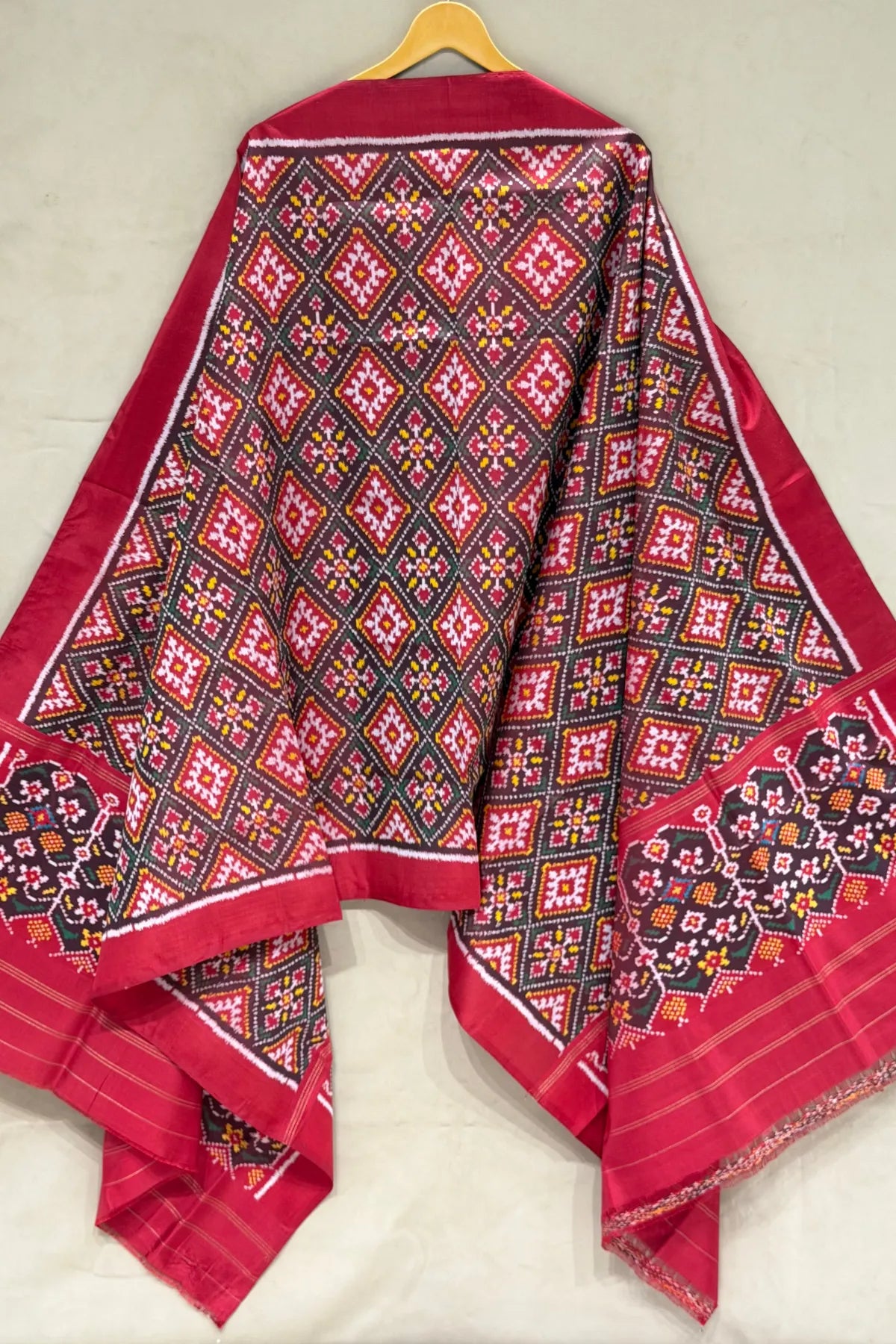 Chanda bhatt design with minakari work semi double ikat patola dupatta