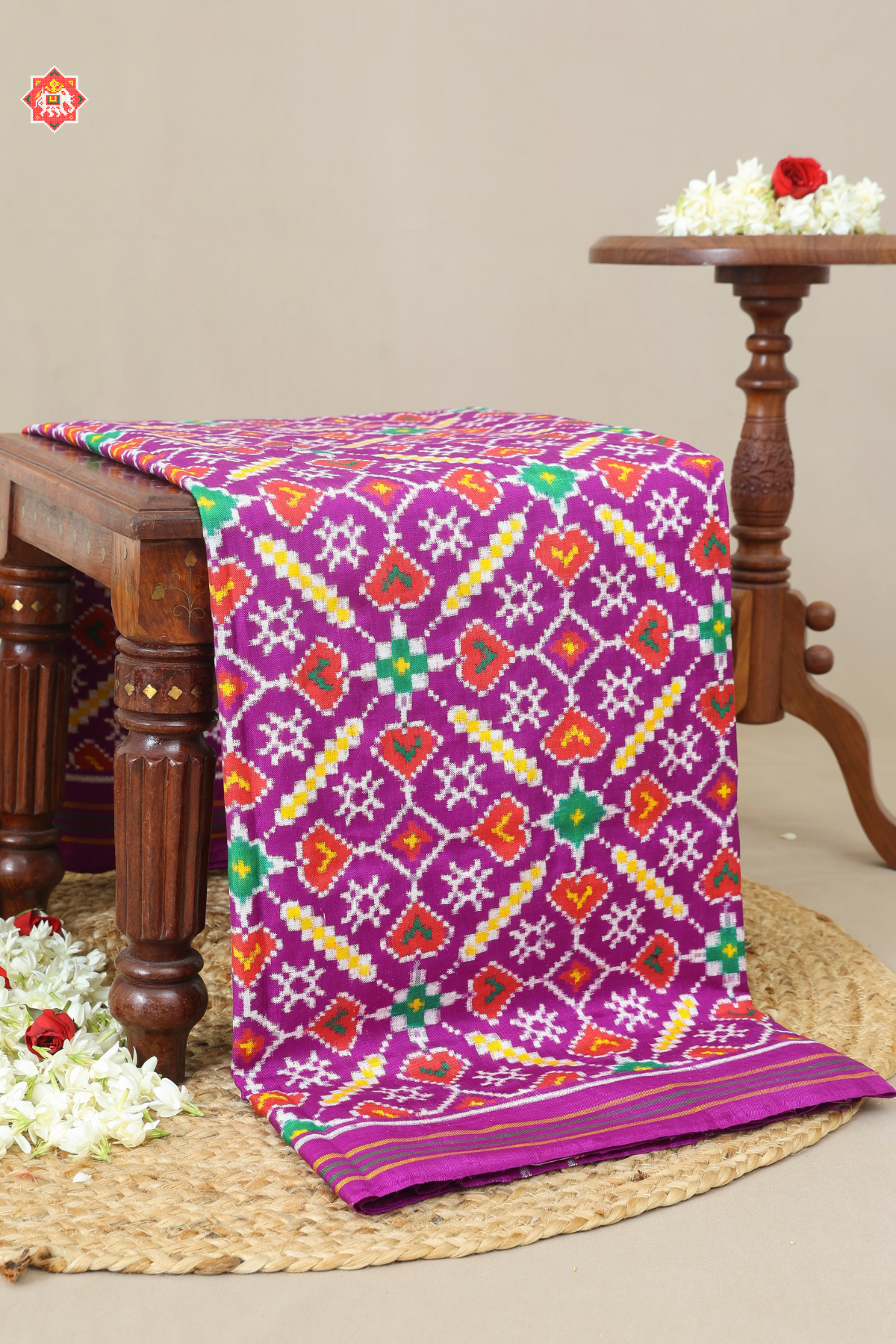 Rajwadi manek chowk small border pure double ikat patola saree