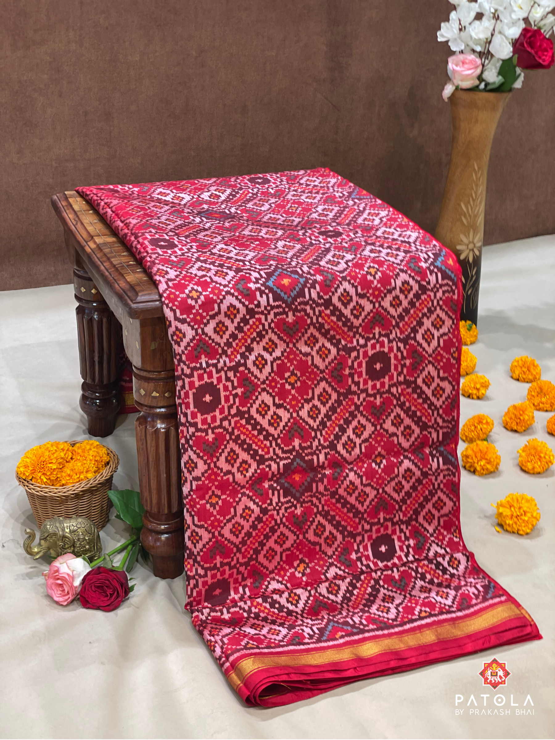 Manekchowk Designer Semi Double Ikat Patola Saree