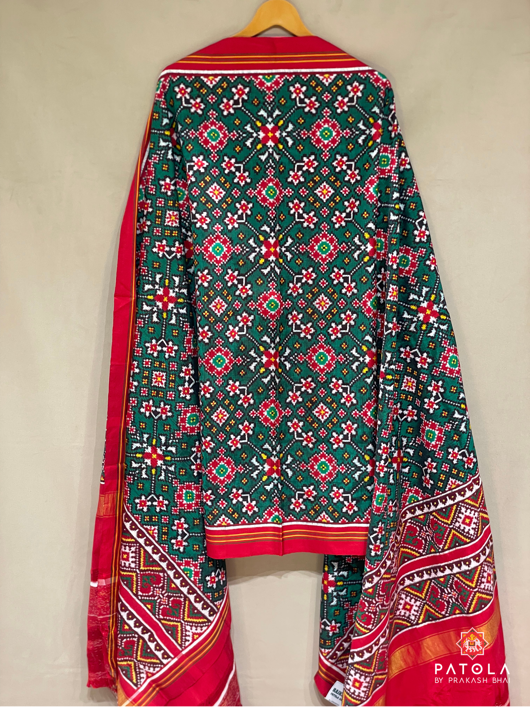Pure Double Ikat Navratna Designer Dupatta