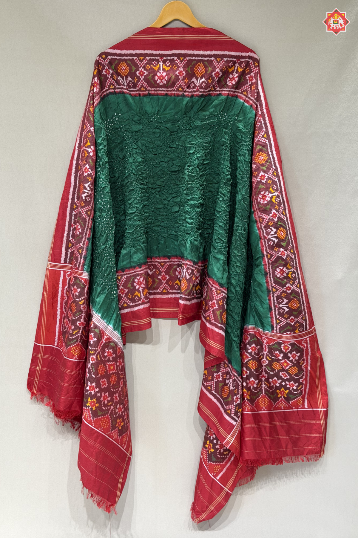 Pallu border patola design with bodywork bandhej dupatta