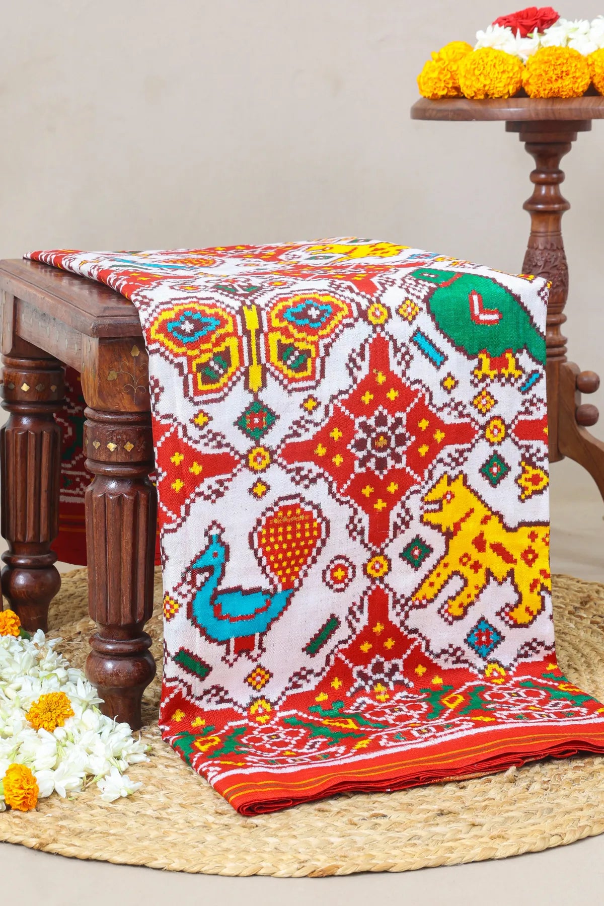 Masterpiece patan patola 4 motifs design pure double ikat patola saree