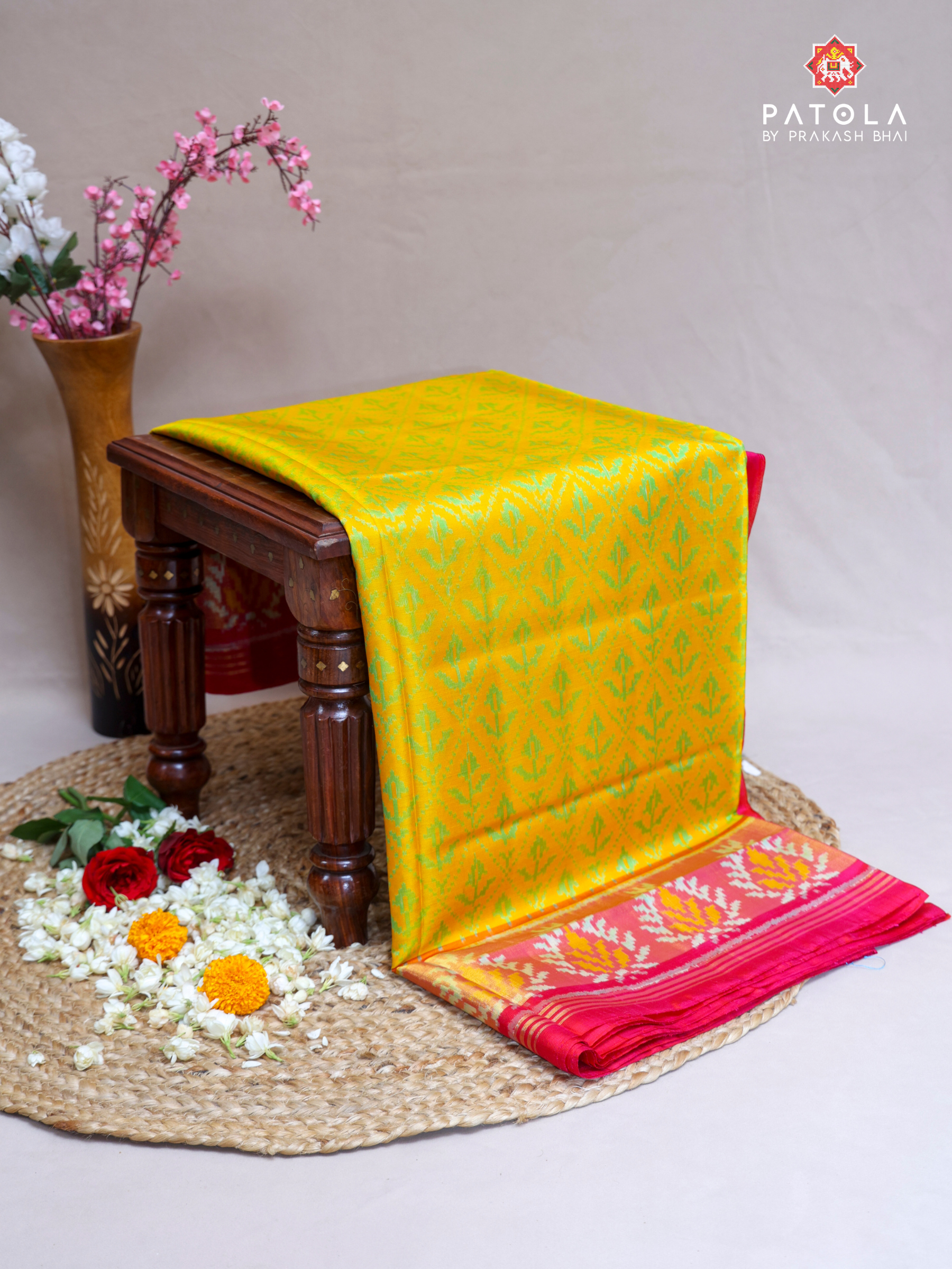 Yellow Fency Designer Single Ikat Patola Saree