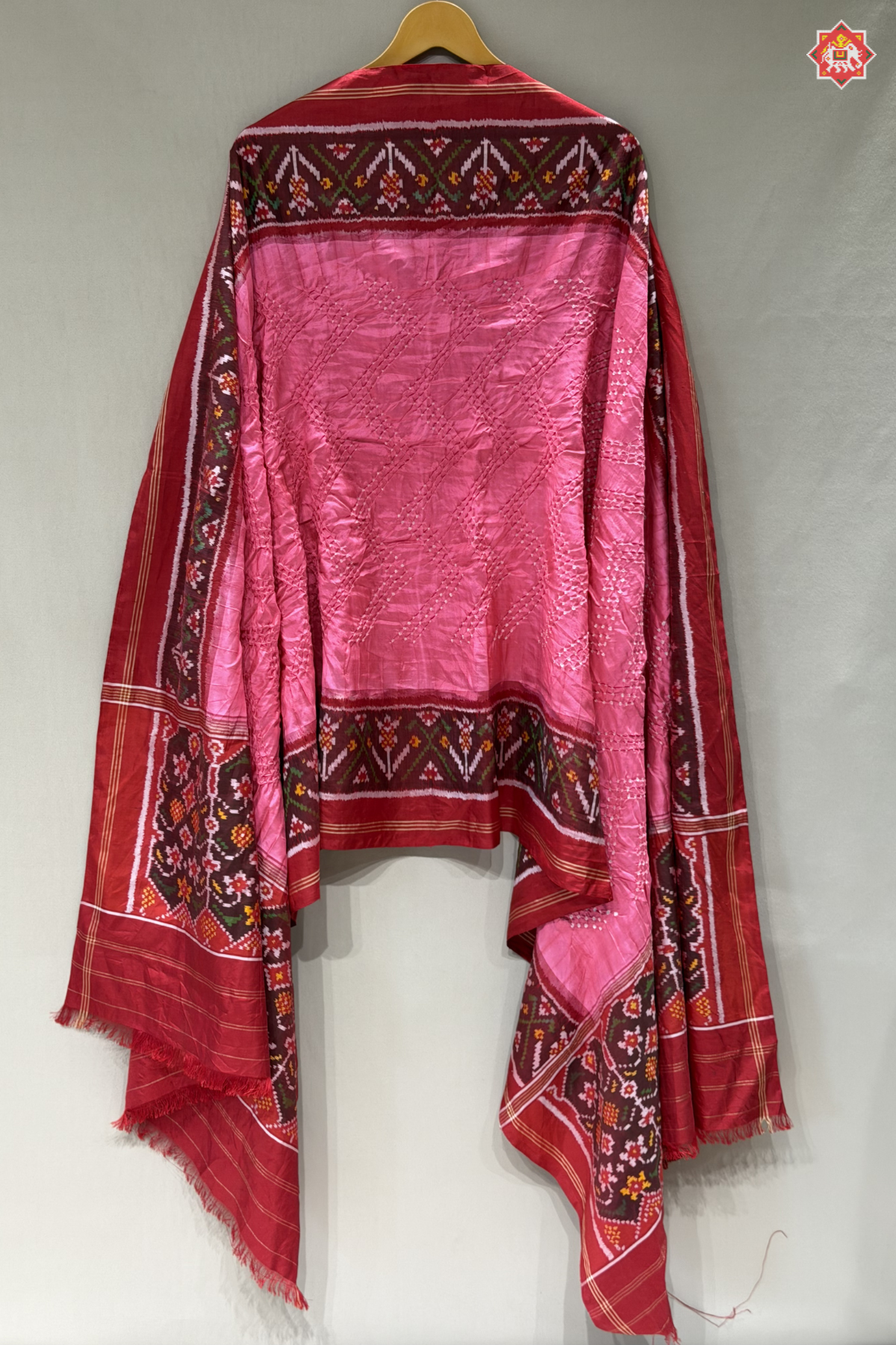 Pallu border patola design with bodywork bandhej dupatta