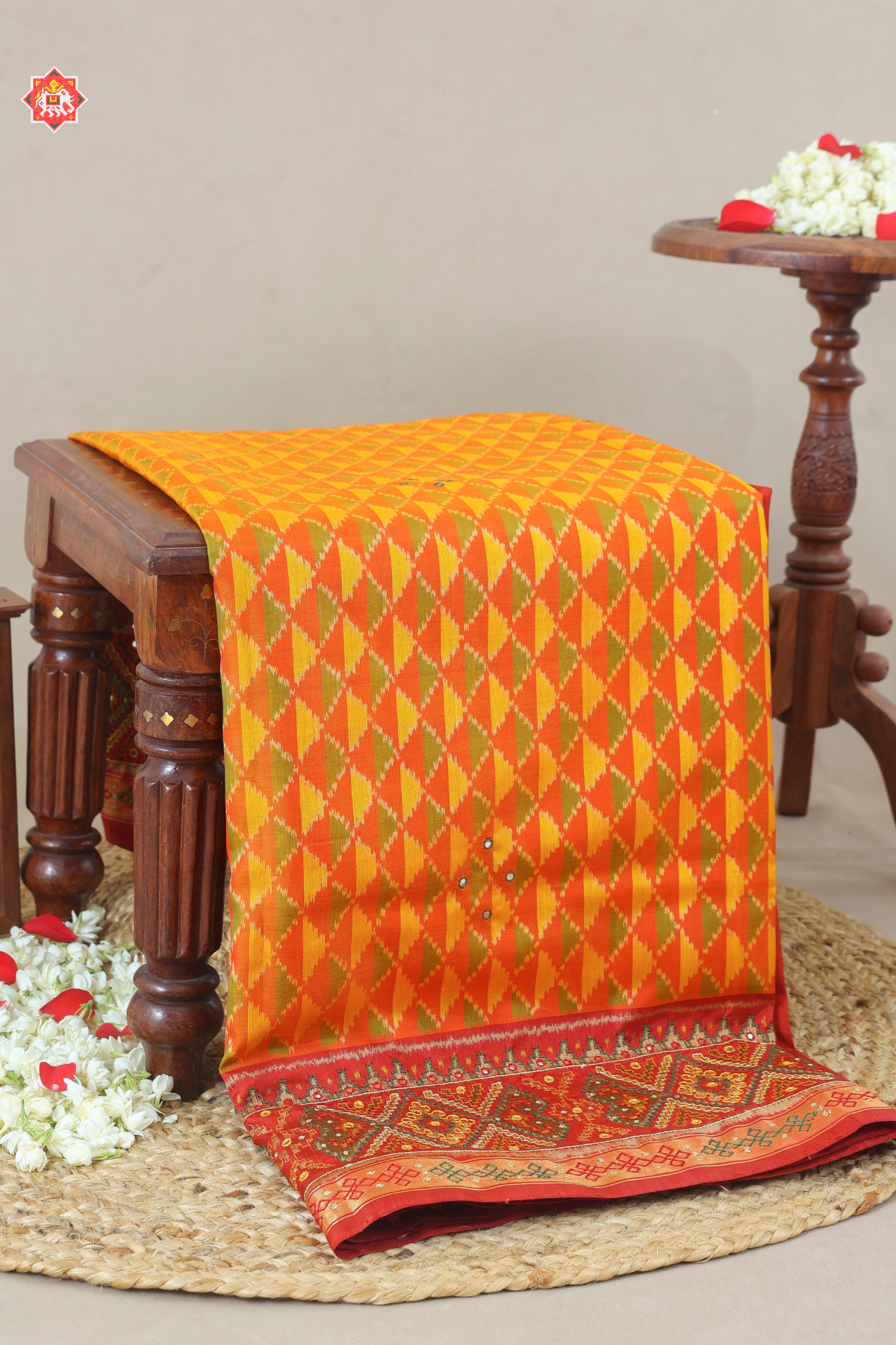 Masterpiece Patola Border pallu With pure traditional (mirror work) Saree