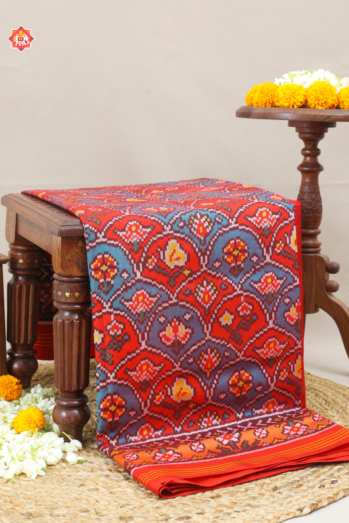 Masterpiece fancy designer with pallu border unique designer semi double ikat patola saree