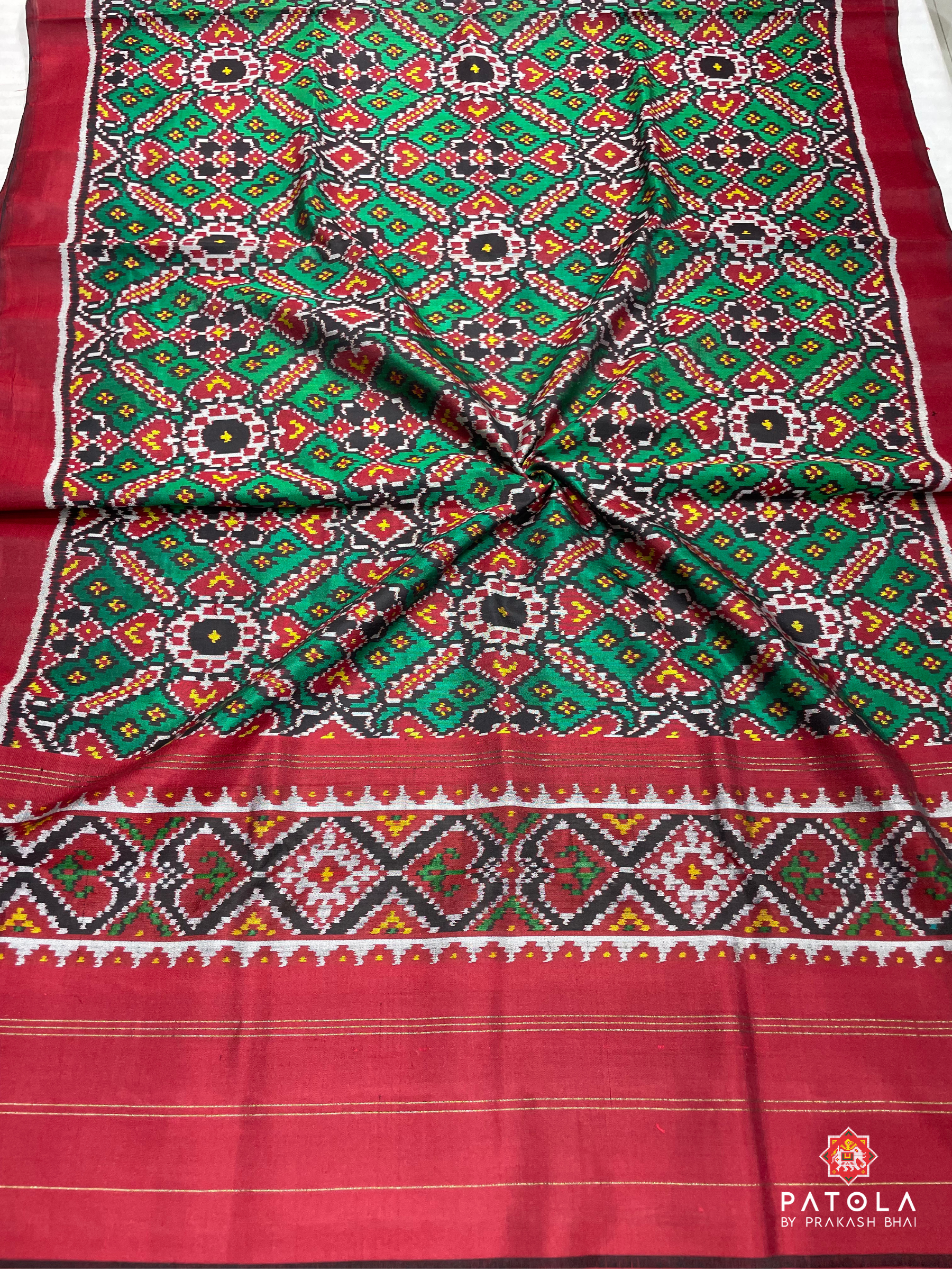 Traditional Manekchowk Designer Semi Double Ikat Patola Dupatta