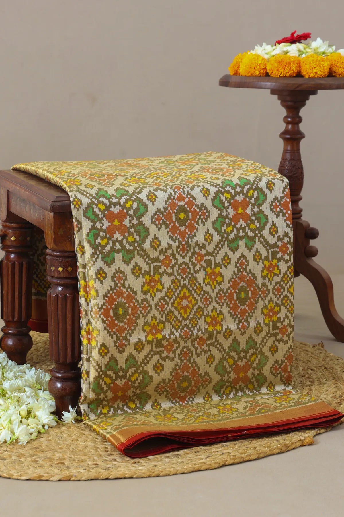 Navaratn design with pallu traditional tissue patola saree