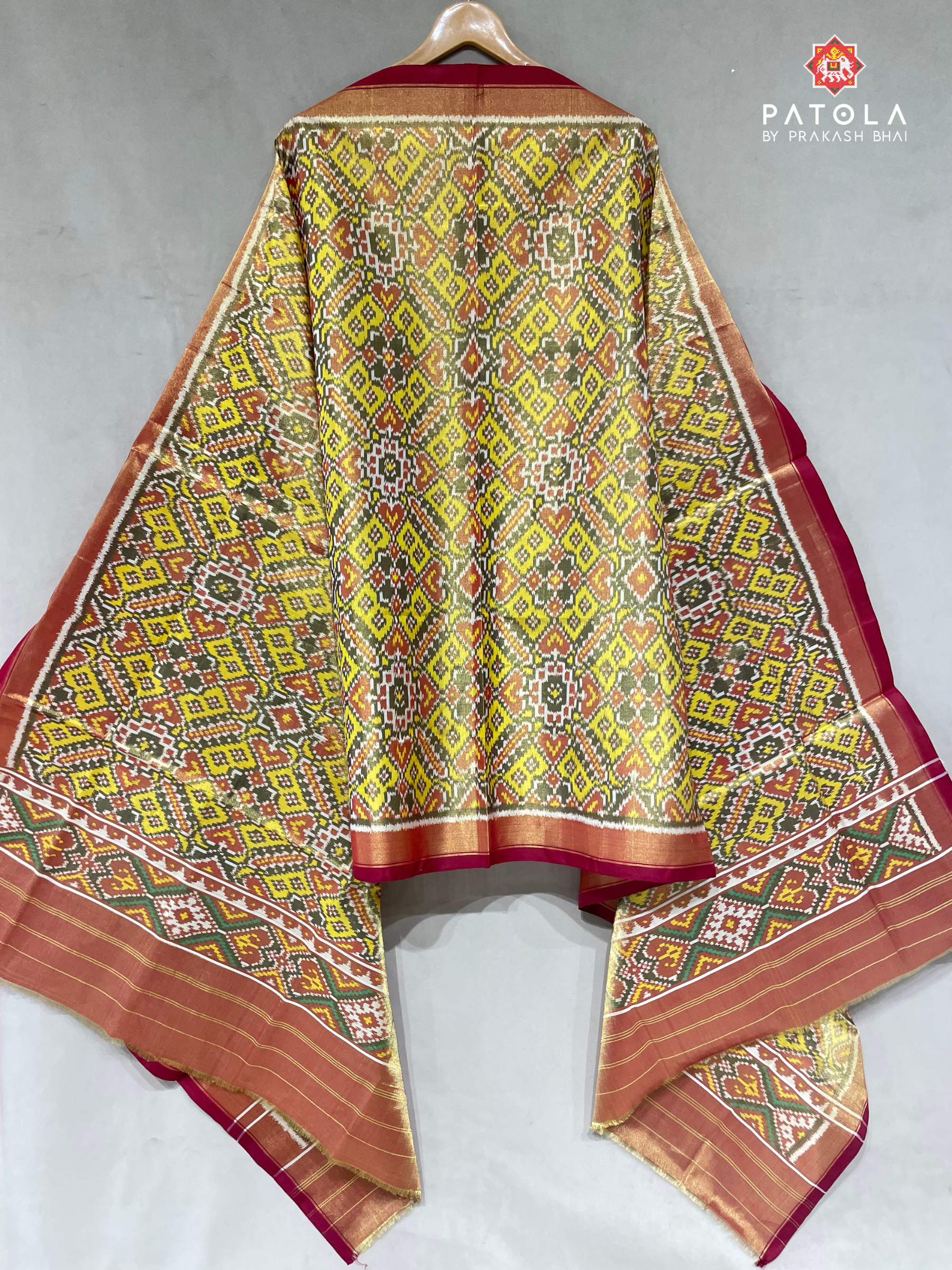Yellow Manekchowk Designer Tissue Patola Dupatta