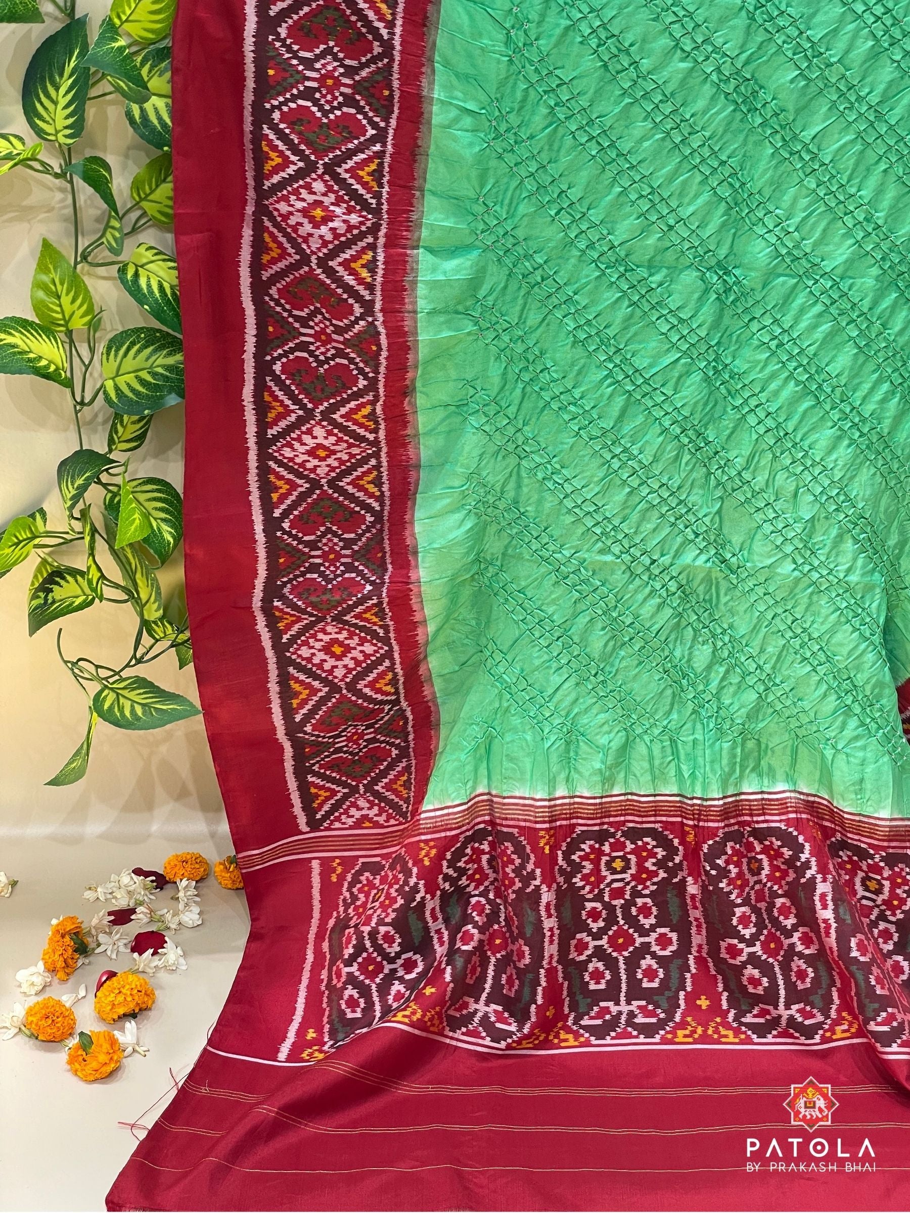 Pallu Border Patola Design With Bodywork Bandhej Dupatta