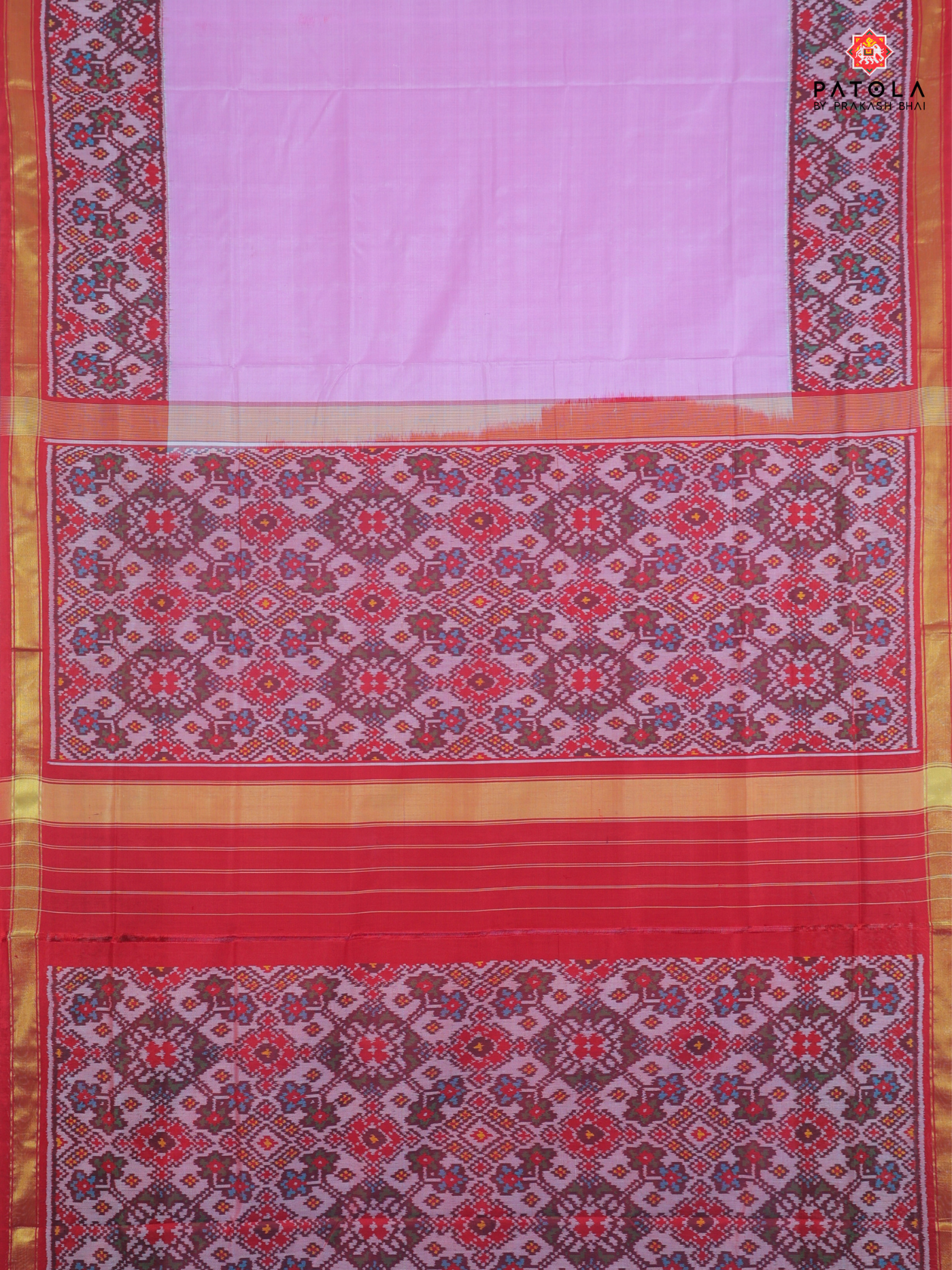 Plain Patola Saree Navratna Border With Blouse patola Design