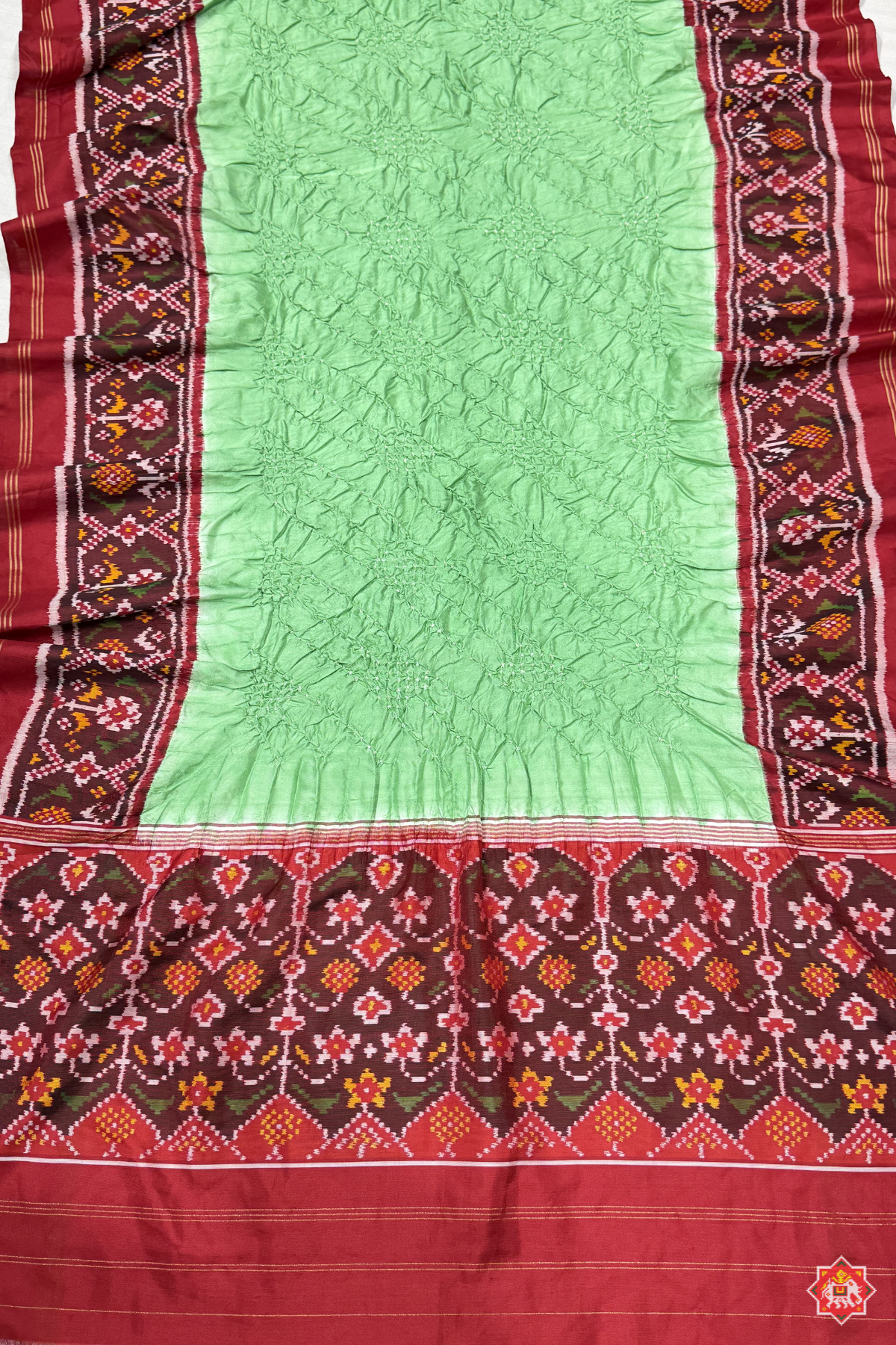 Pallu border patola design with bodywork bandhej dupatta