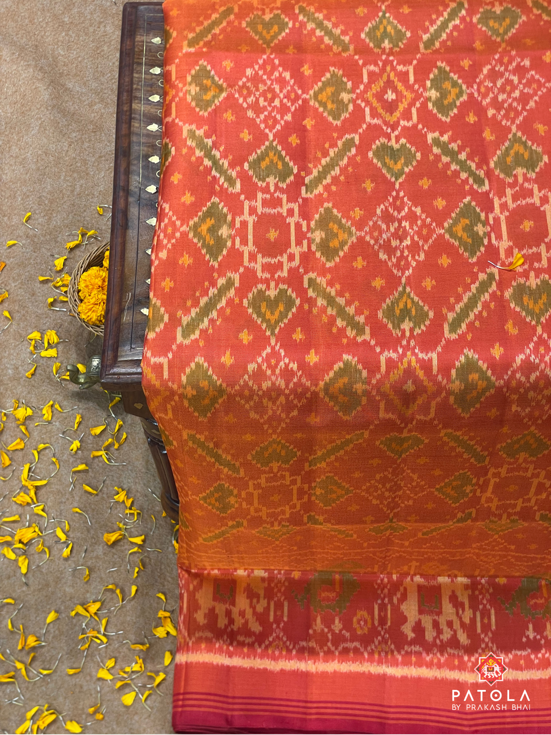 Traditional Manekchowk Design Without Tissue Single Ikat Patola Saree