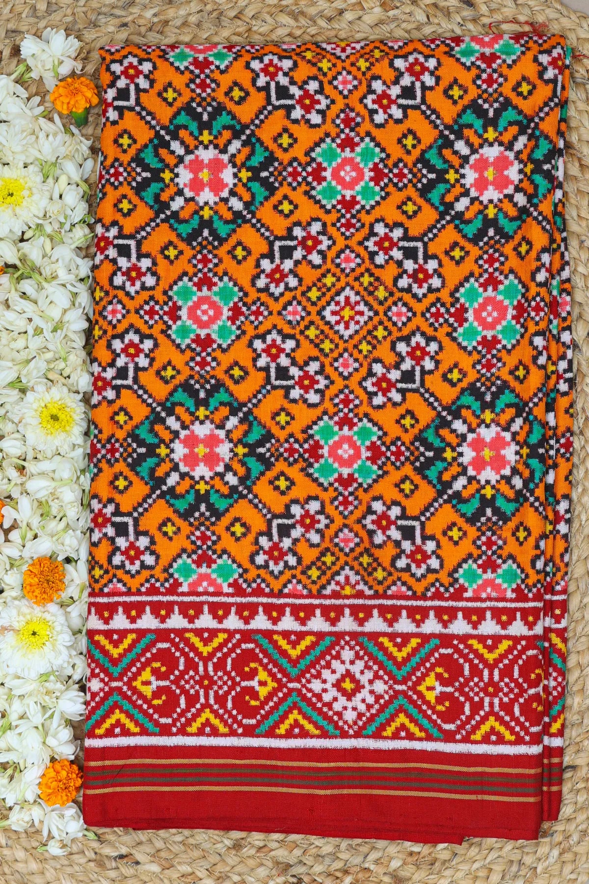 Patan patola traditional navratna design pure double ikat patola saree