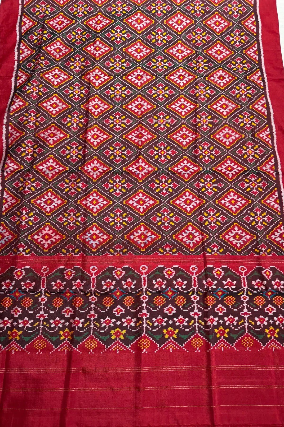 Chanda bhatt design with minakari work semi double ikat patola dupatta