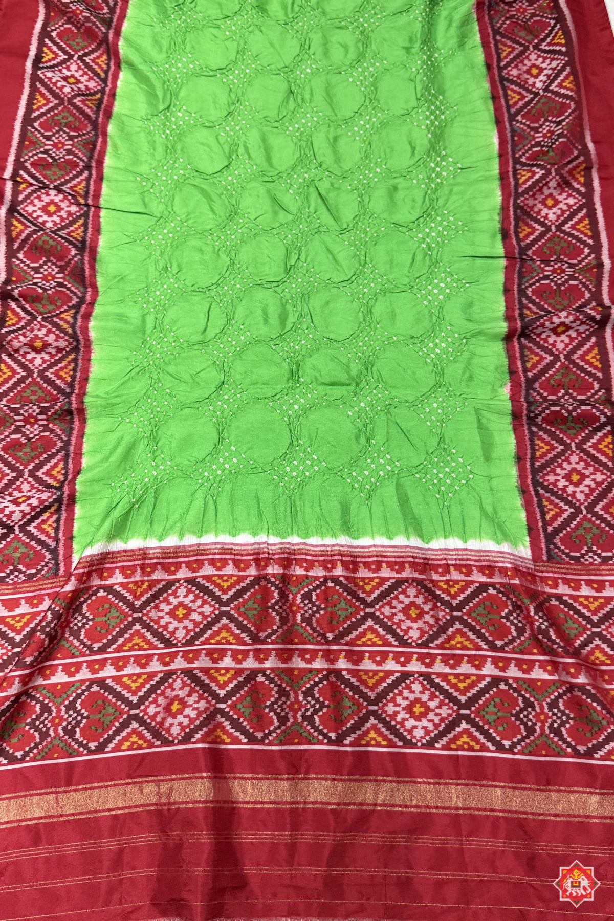Pallu border patola design with bodywork bandhej dupatta