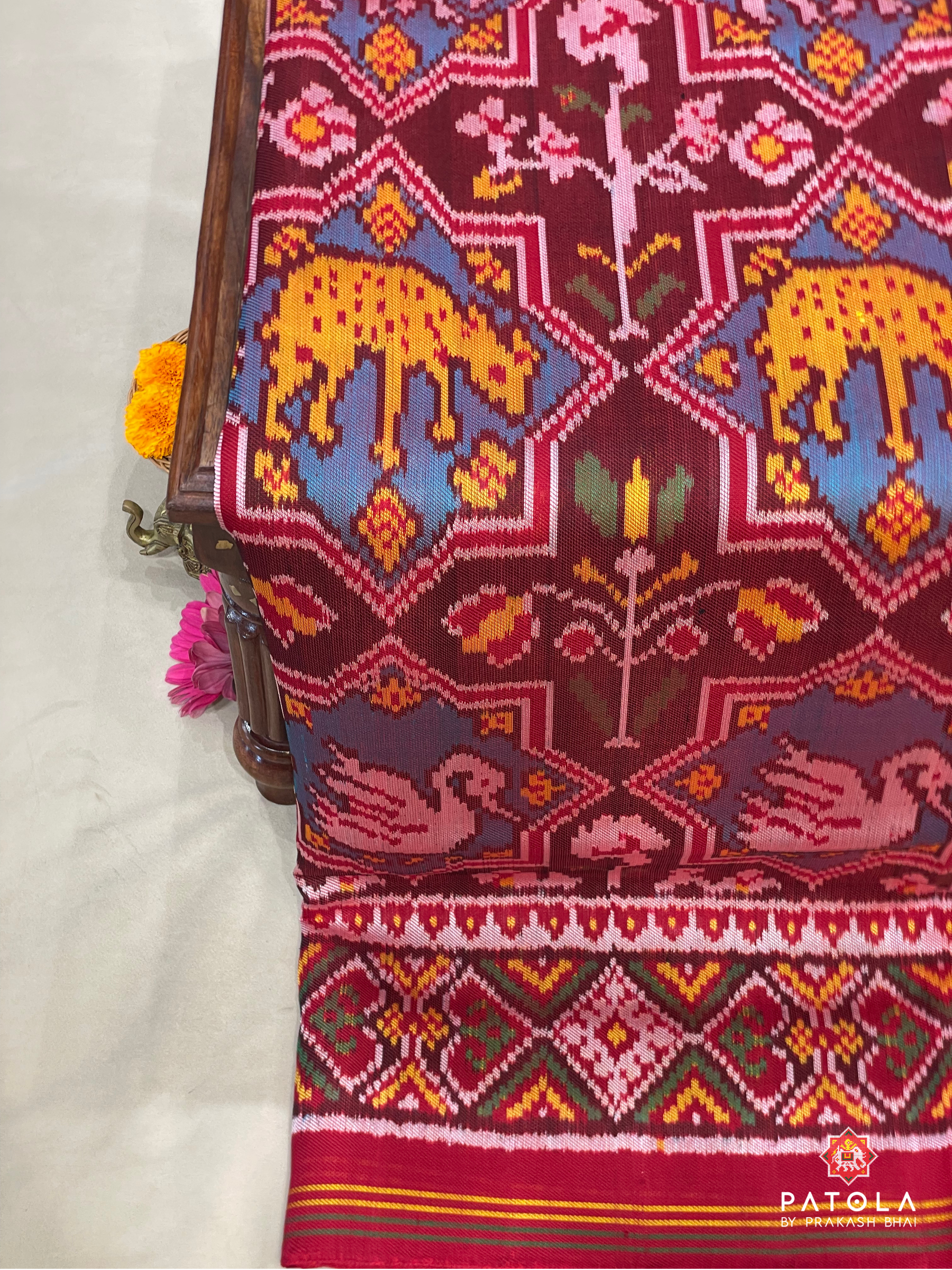 Big Motifs With Star Designer Twill Patola Saree