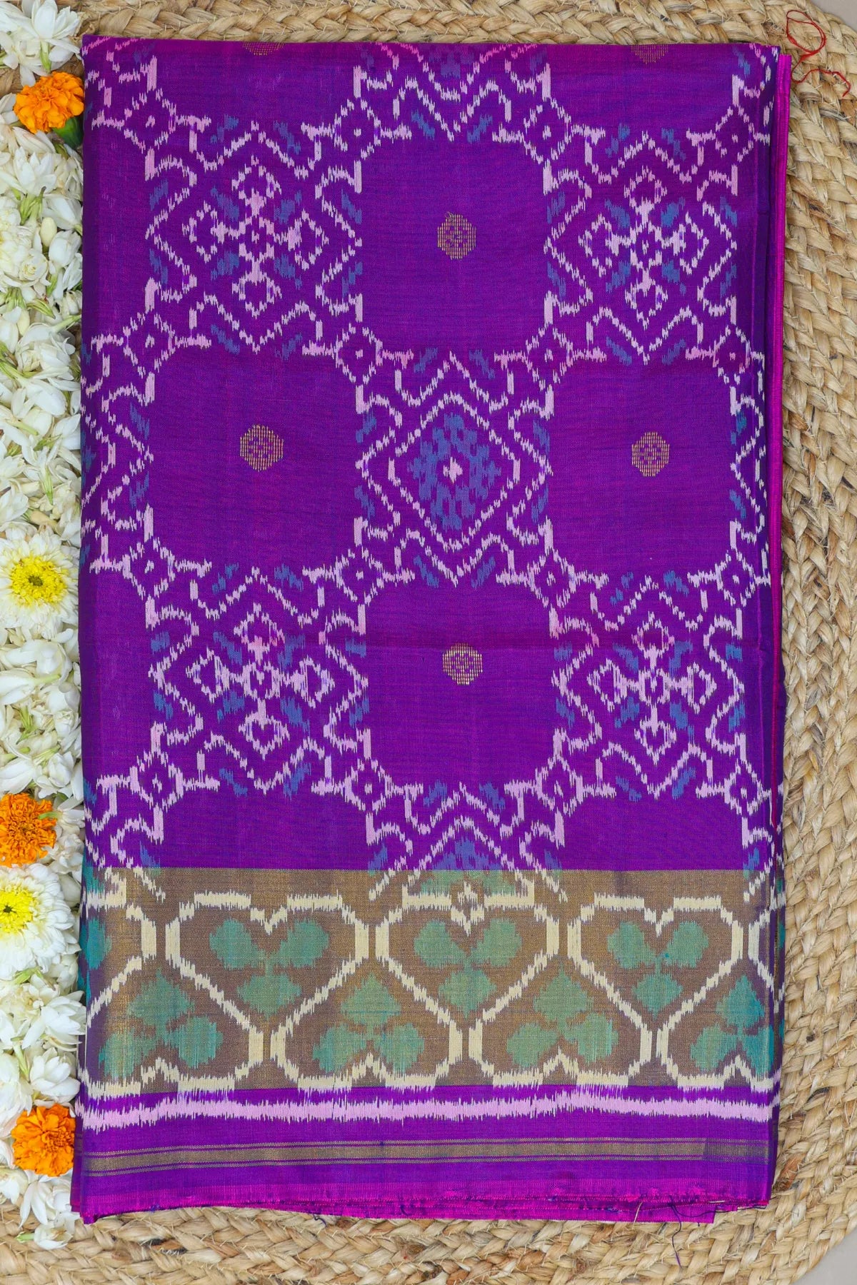 Master piece fancy design with tissue butta single ikat patola saree