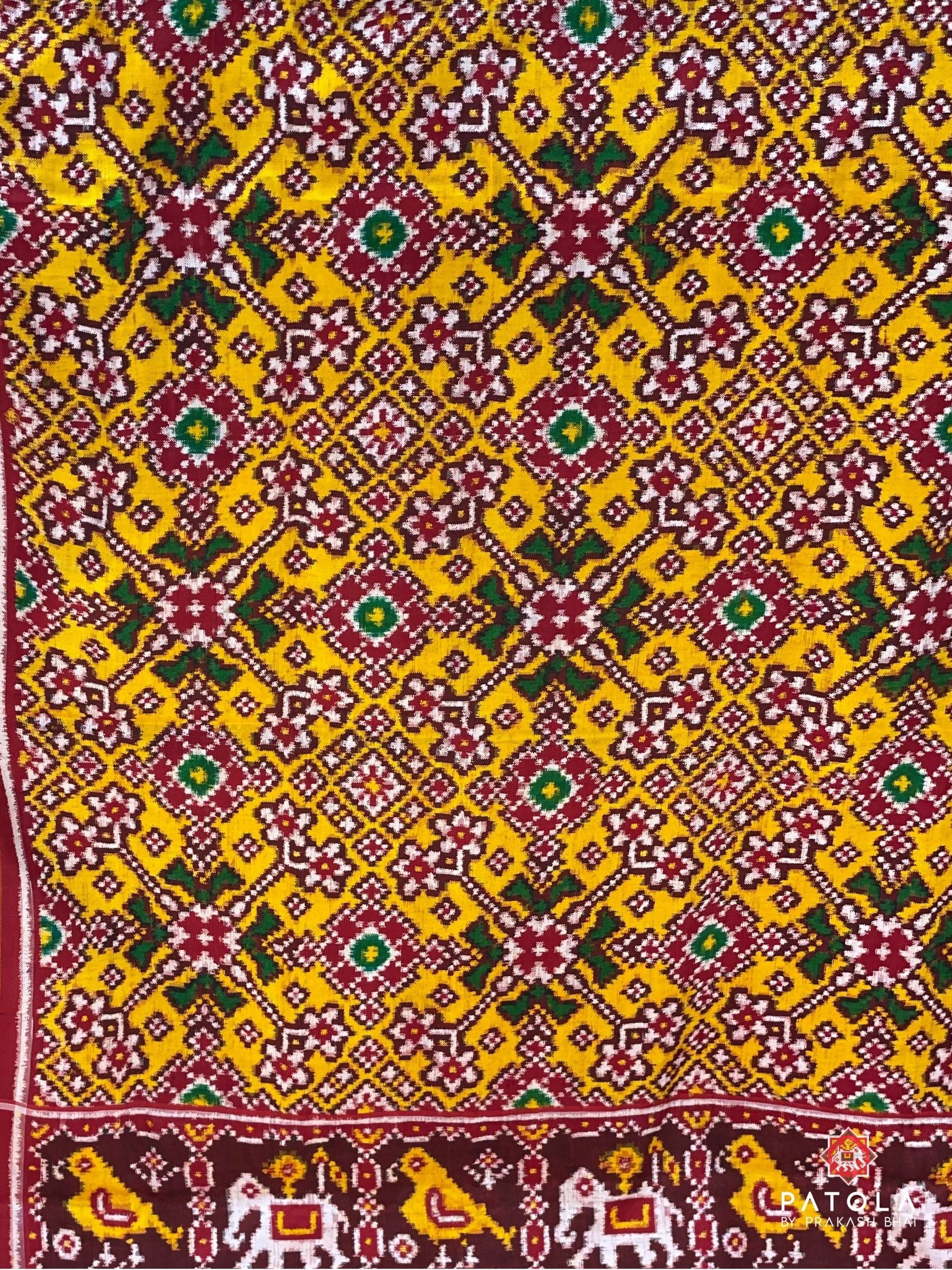 Pure Double Ikat Navratna Designer Dupatta